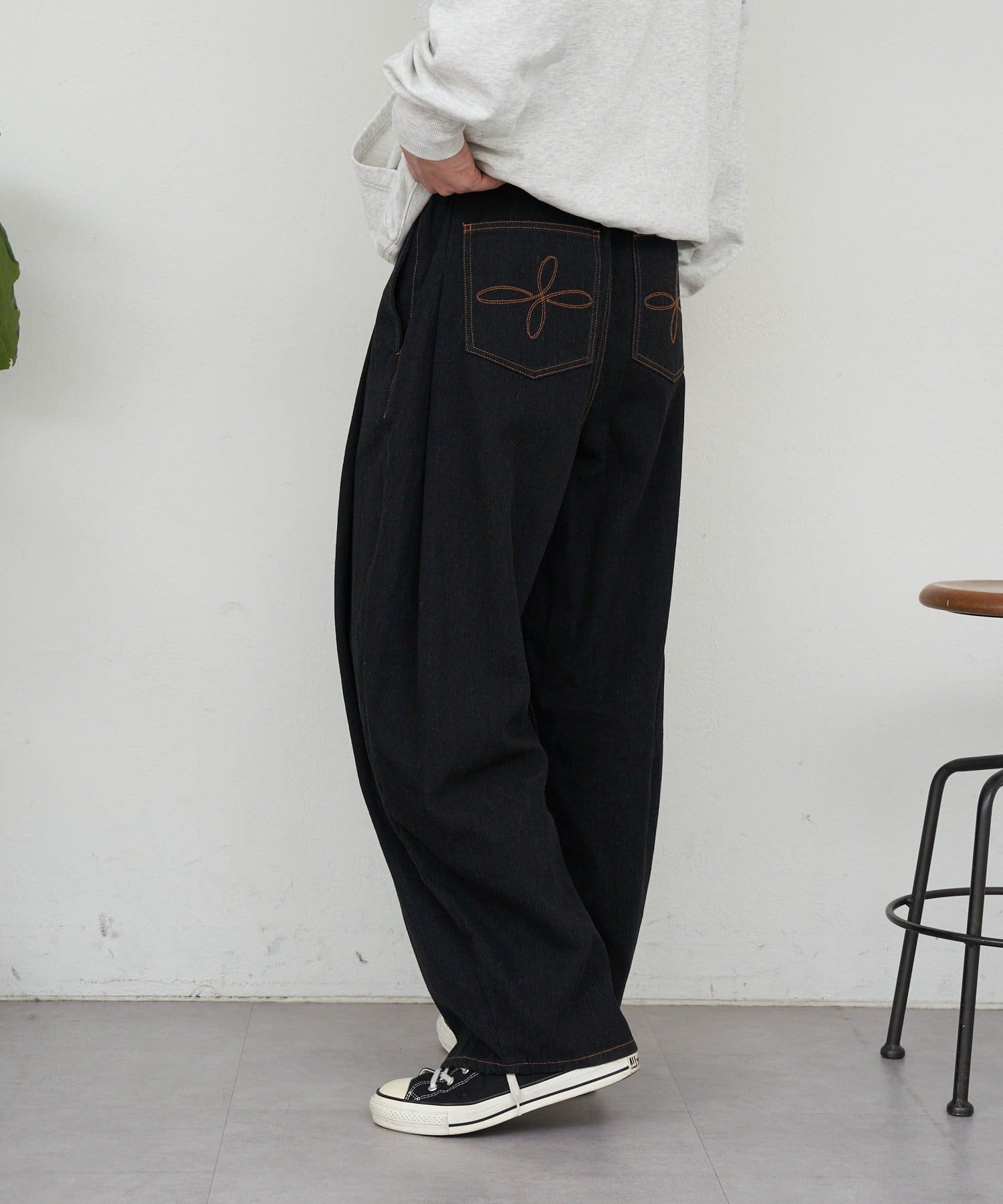 CIAOPANIC(チャオパニック) サイドタックコットンツイードパンツ