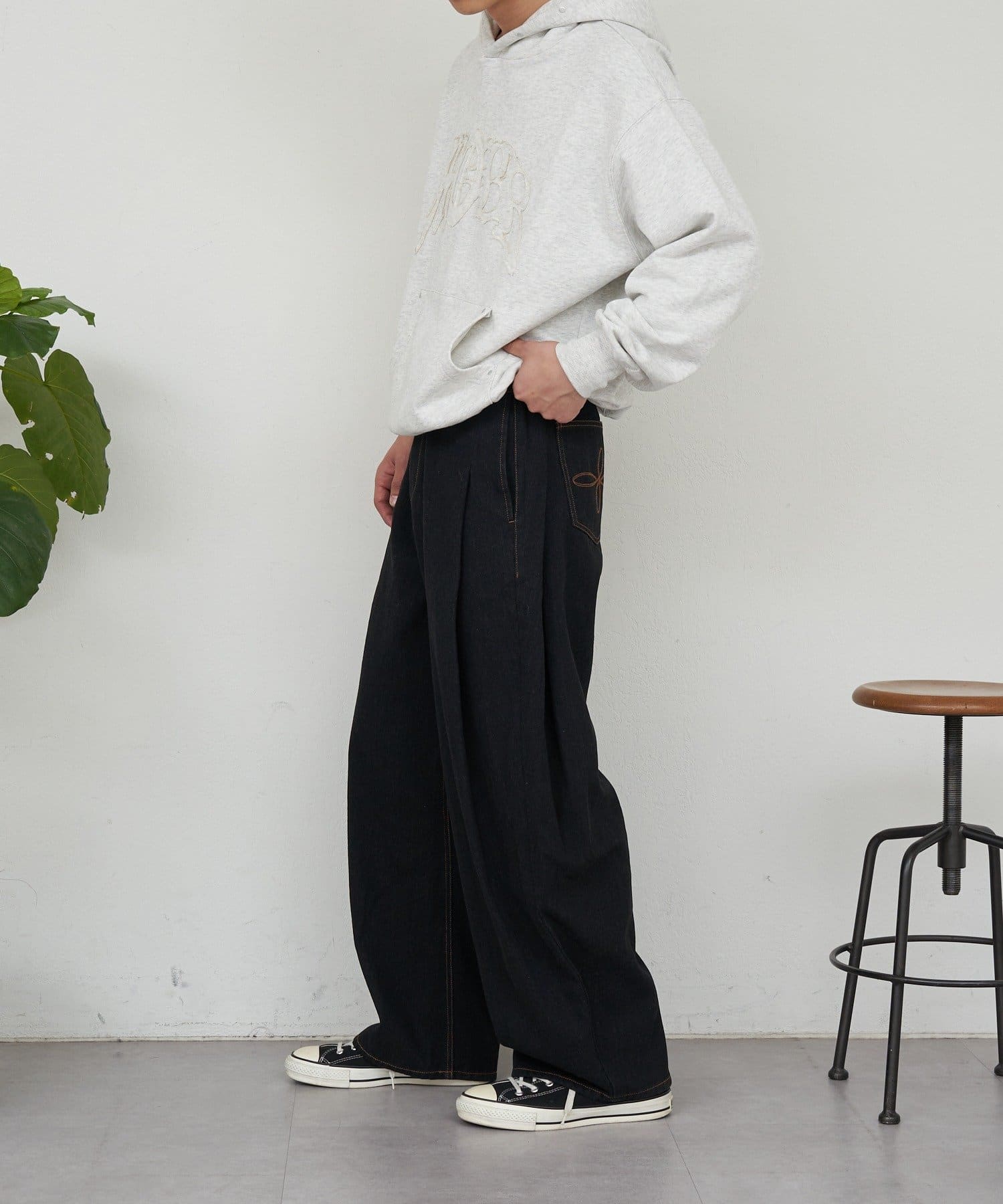 CIAOPANIC(チャオパニック) サイドタックコットンツイードパンツ