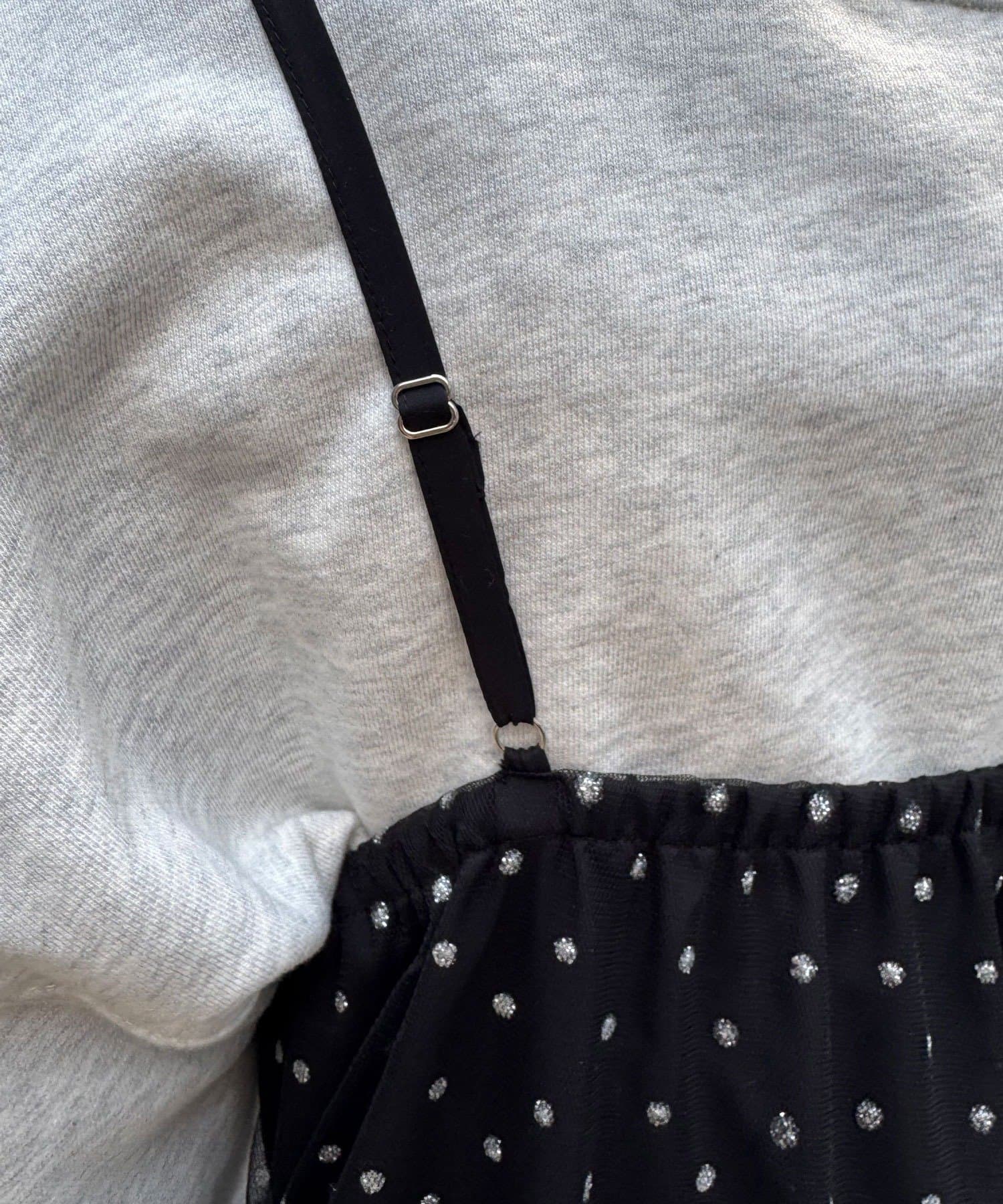 CIAOPANIC(チャオパニック) ラメドットチュールチュニックキャミワンピース