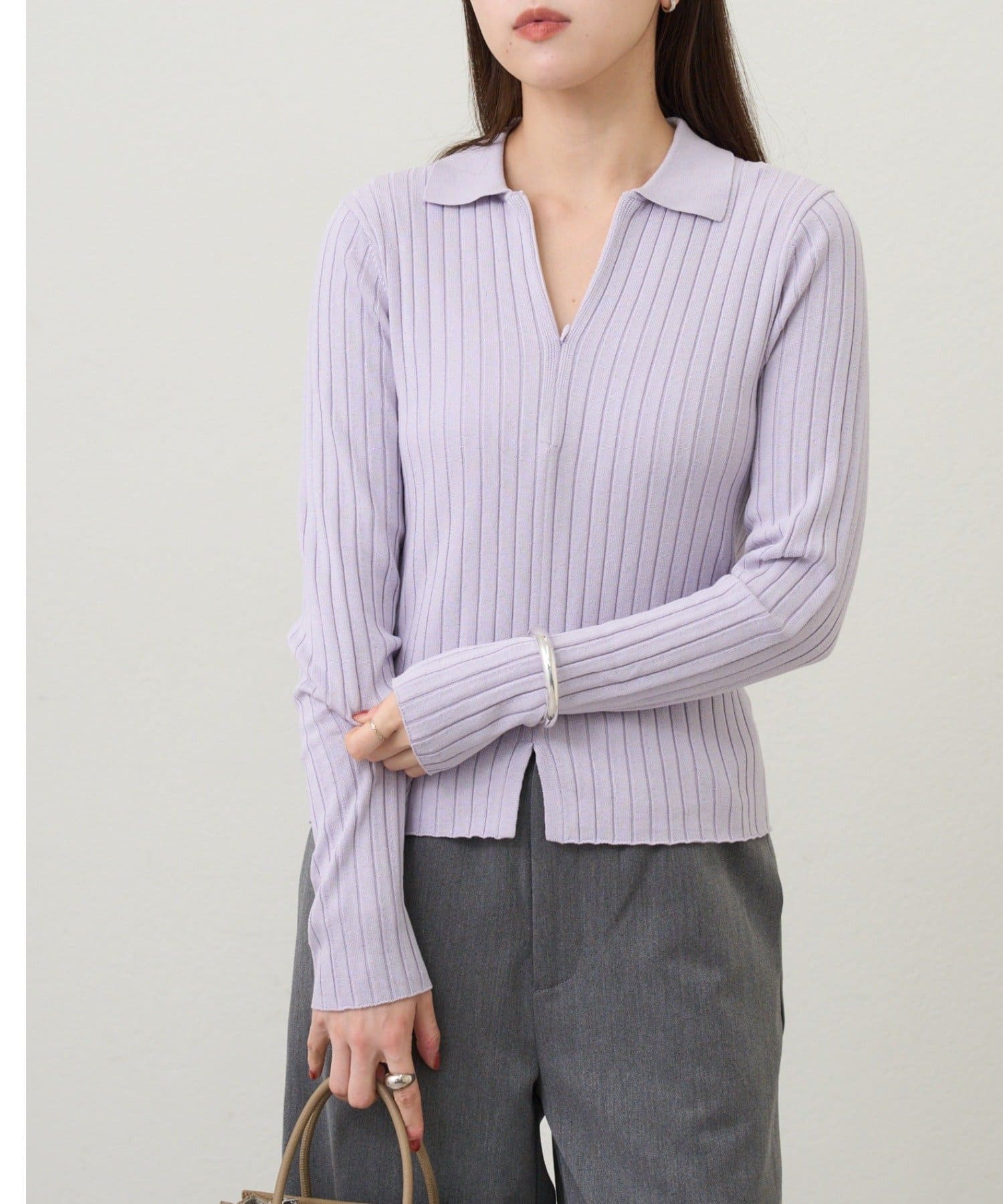 SHENERY(シーナリー) 【26SS予約】ハーフジップリブニット