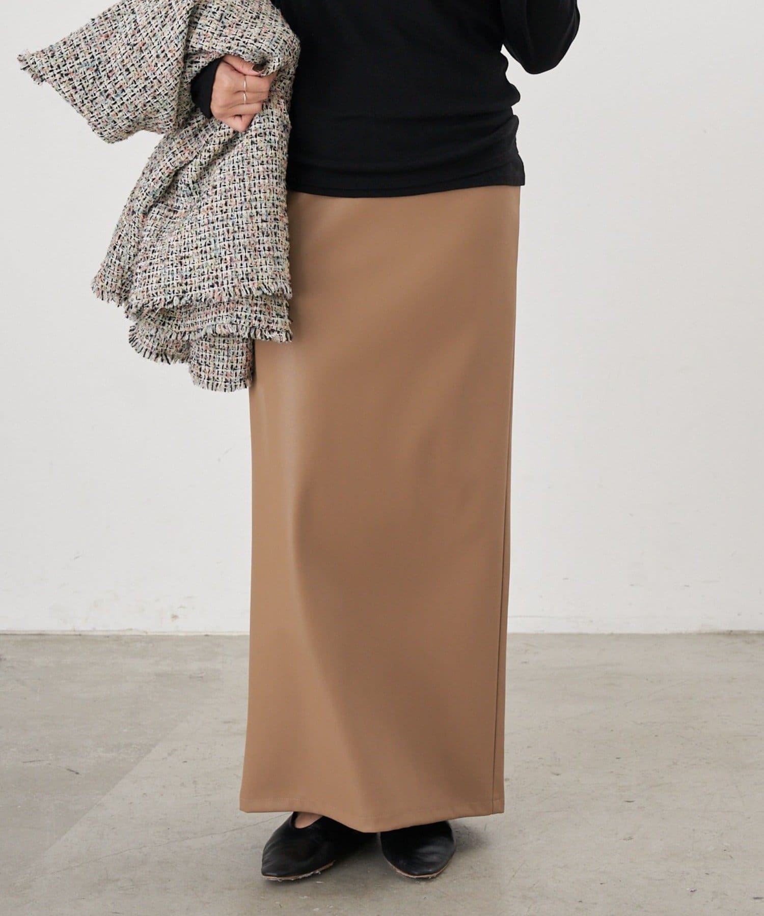 SHENERY(シーナリー) 【26SS予約】レザーマキシスカート