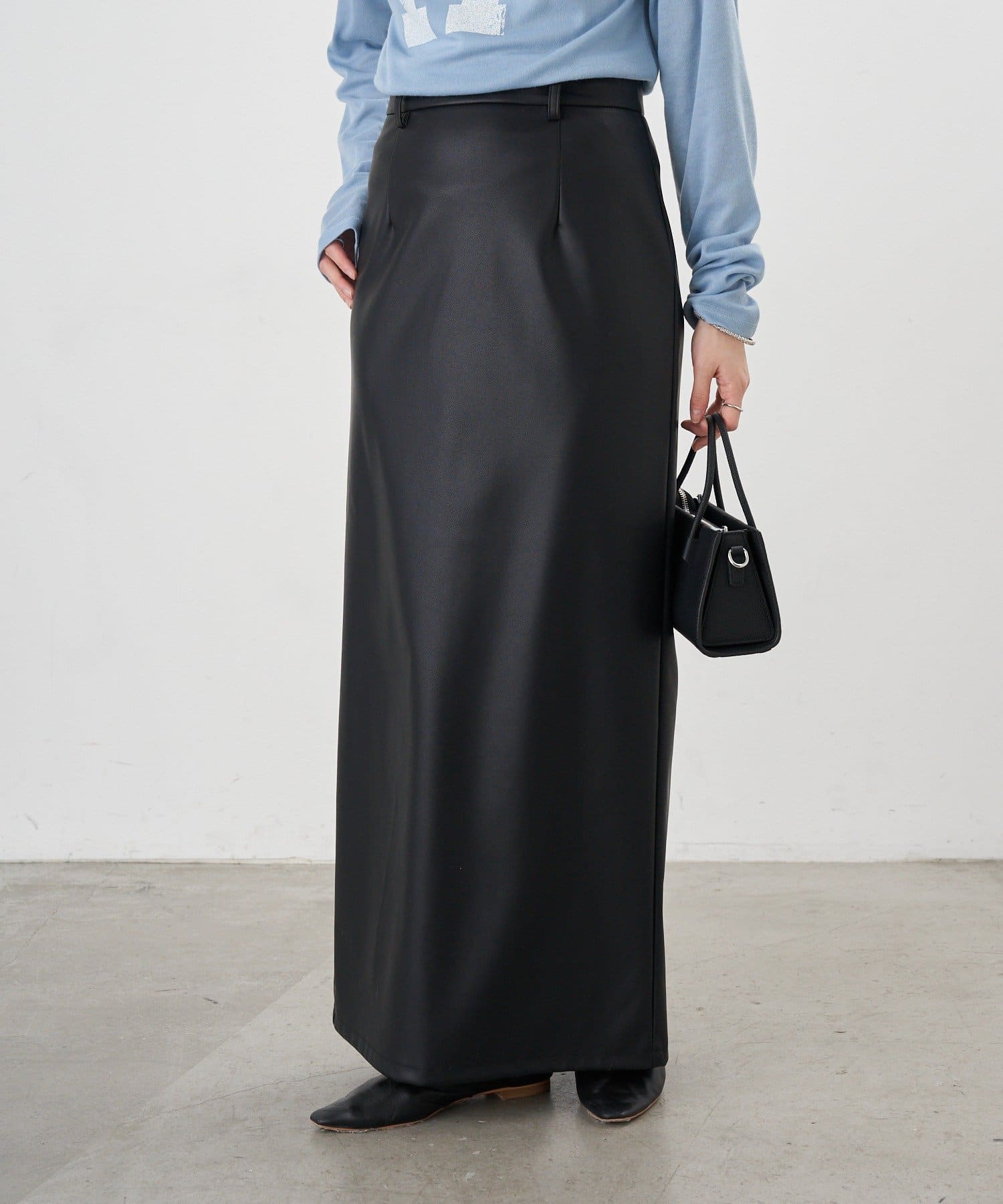 SHENERY(シーナリー) 【26SS予約】レザーマキシスカート