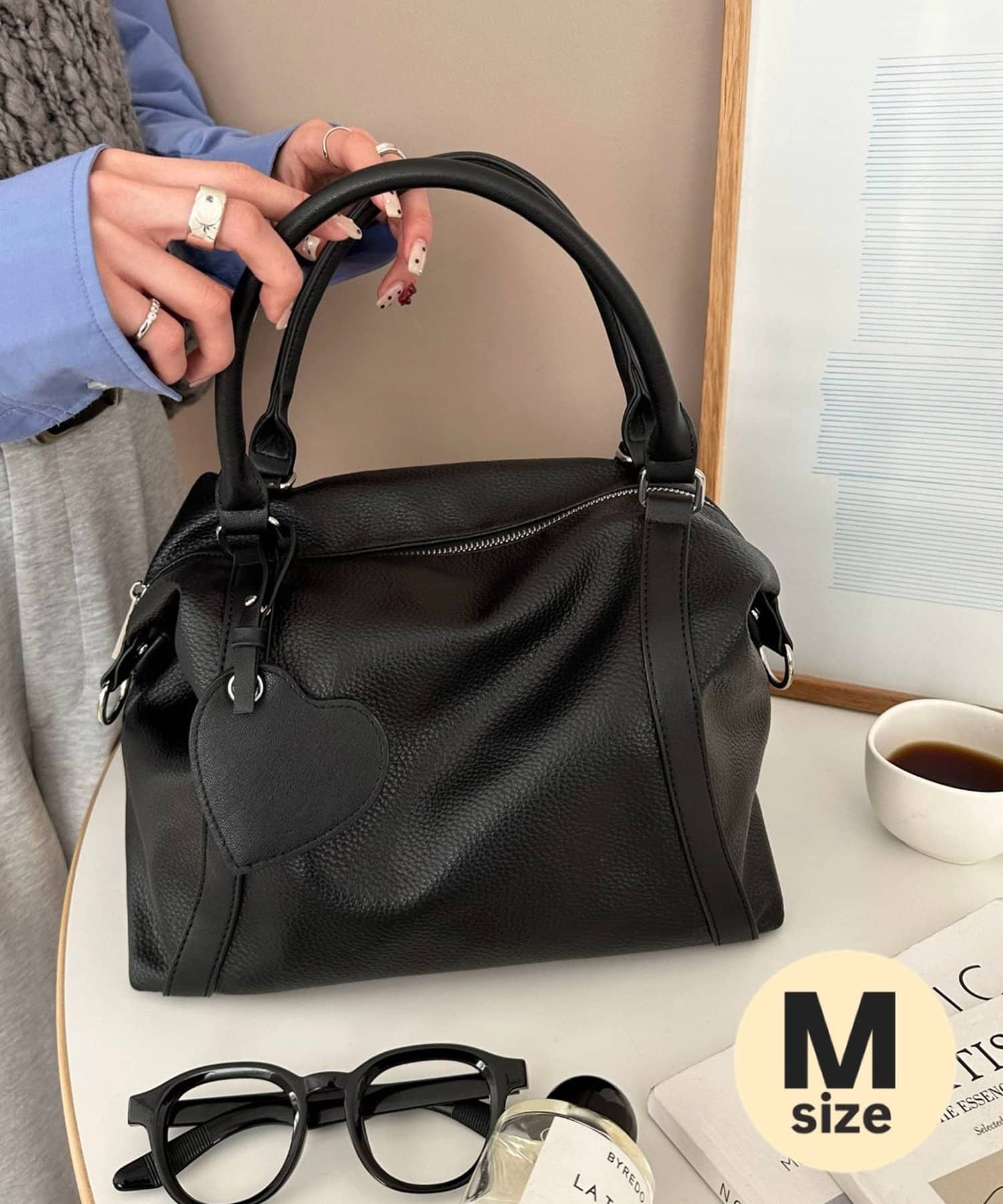 DISCOAT(ディスコート) 12/11(金)12：00～【SS先行予約】ミラーチャーム付ソフトボストンバッグ《詳細動画あり》