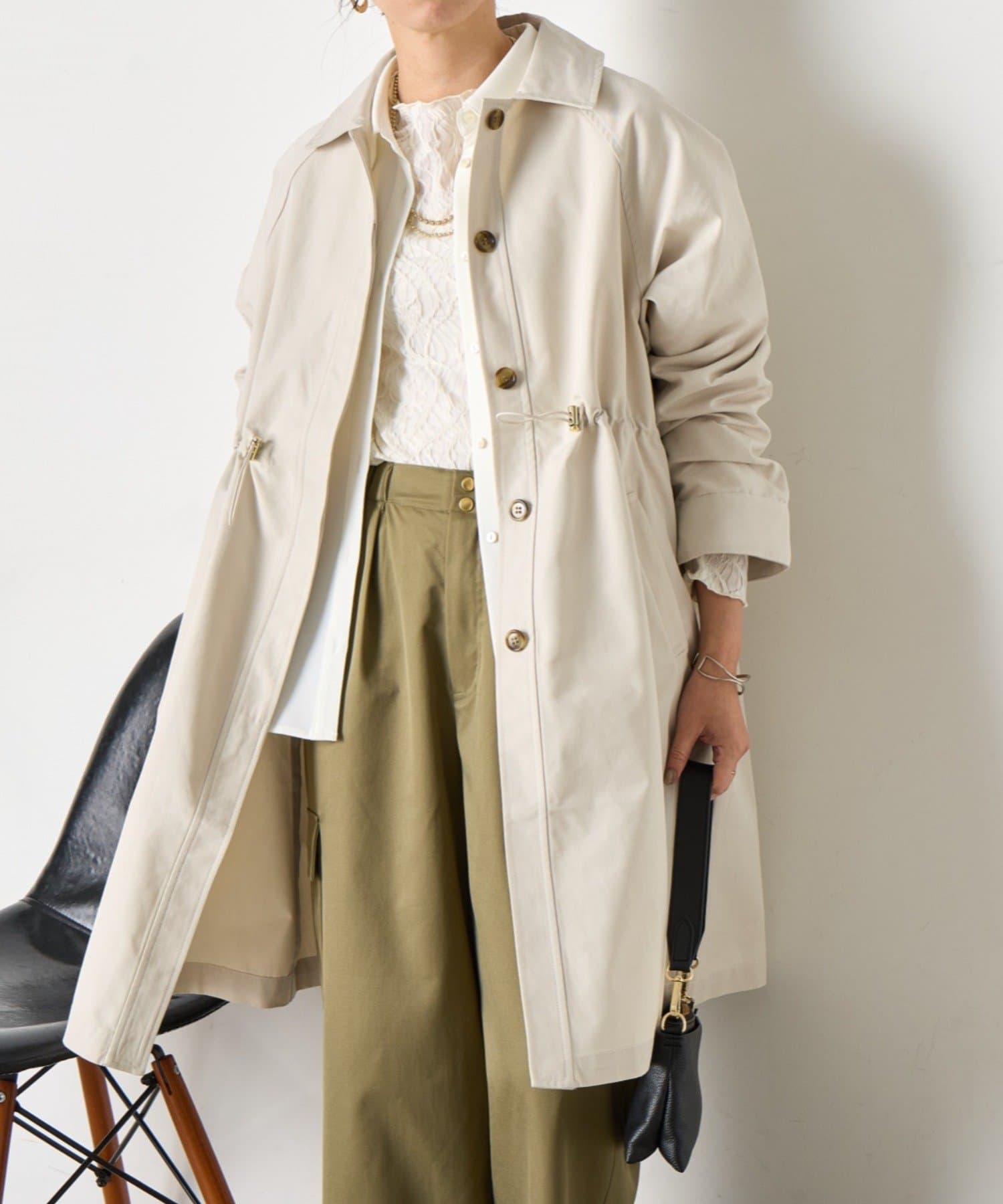 Jena　espace merveilleux(ジェナ　エスパスメルヴェイユ) ウエストギャザーコート