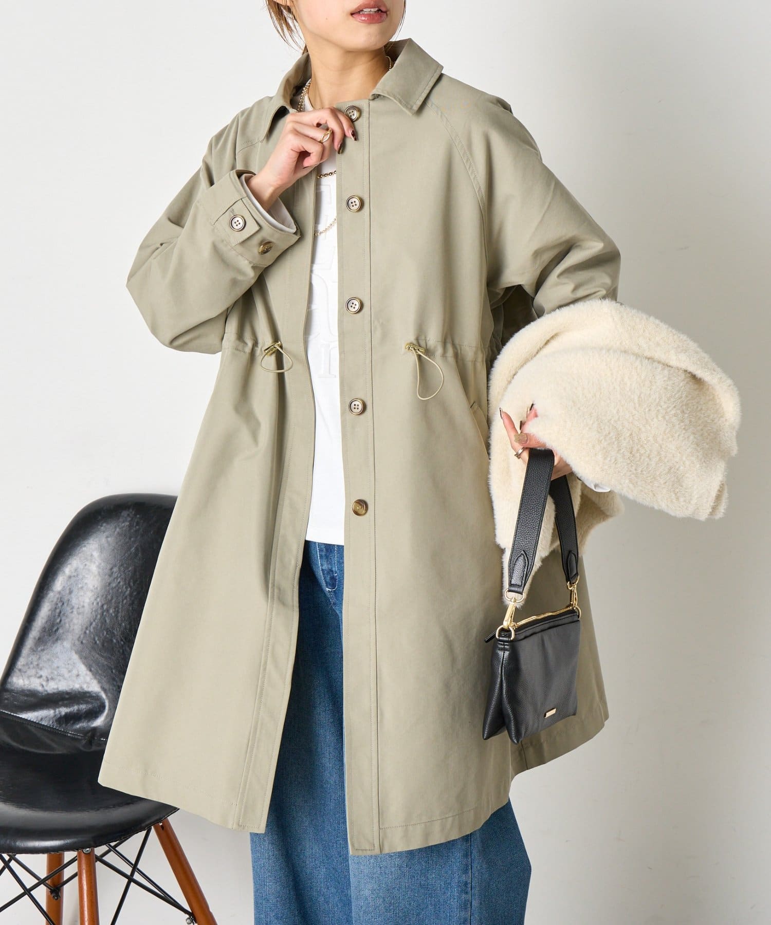 Jena　espace merveilleux(ジェナ　エスパスメルヴェイユ) ウエストギャザーコート