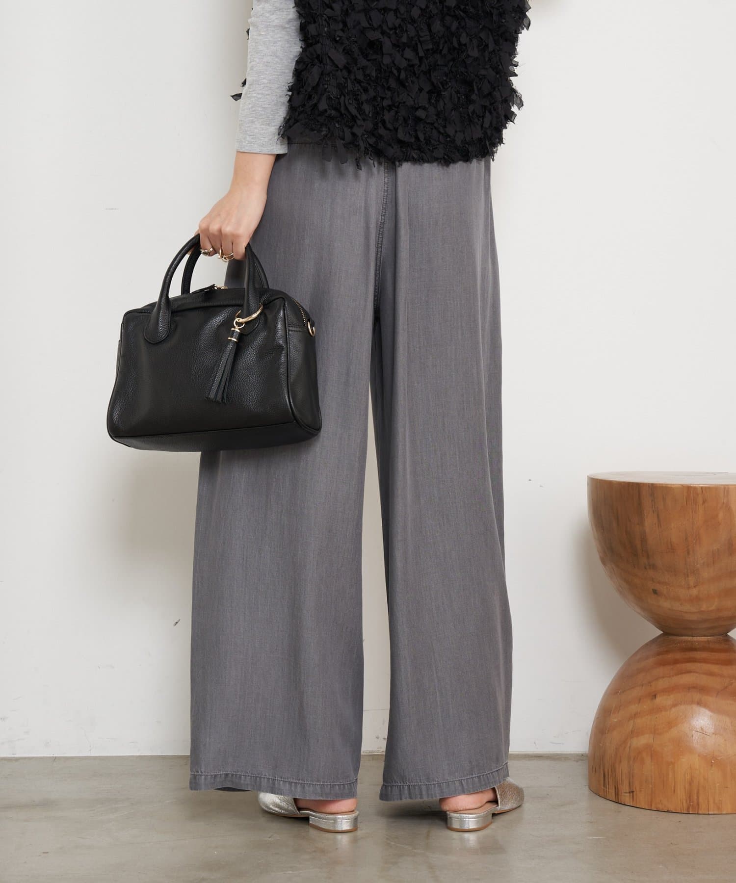 Jena　espace merveilleux(ジェナ　エスパスメルヴェイユ) 【やわらぐシルエット/きれい見え】テンセルタックワイドパンツ