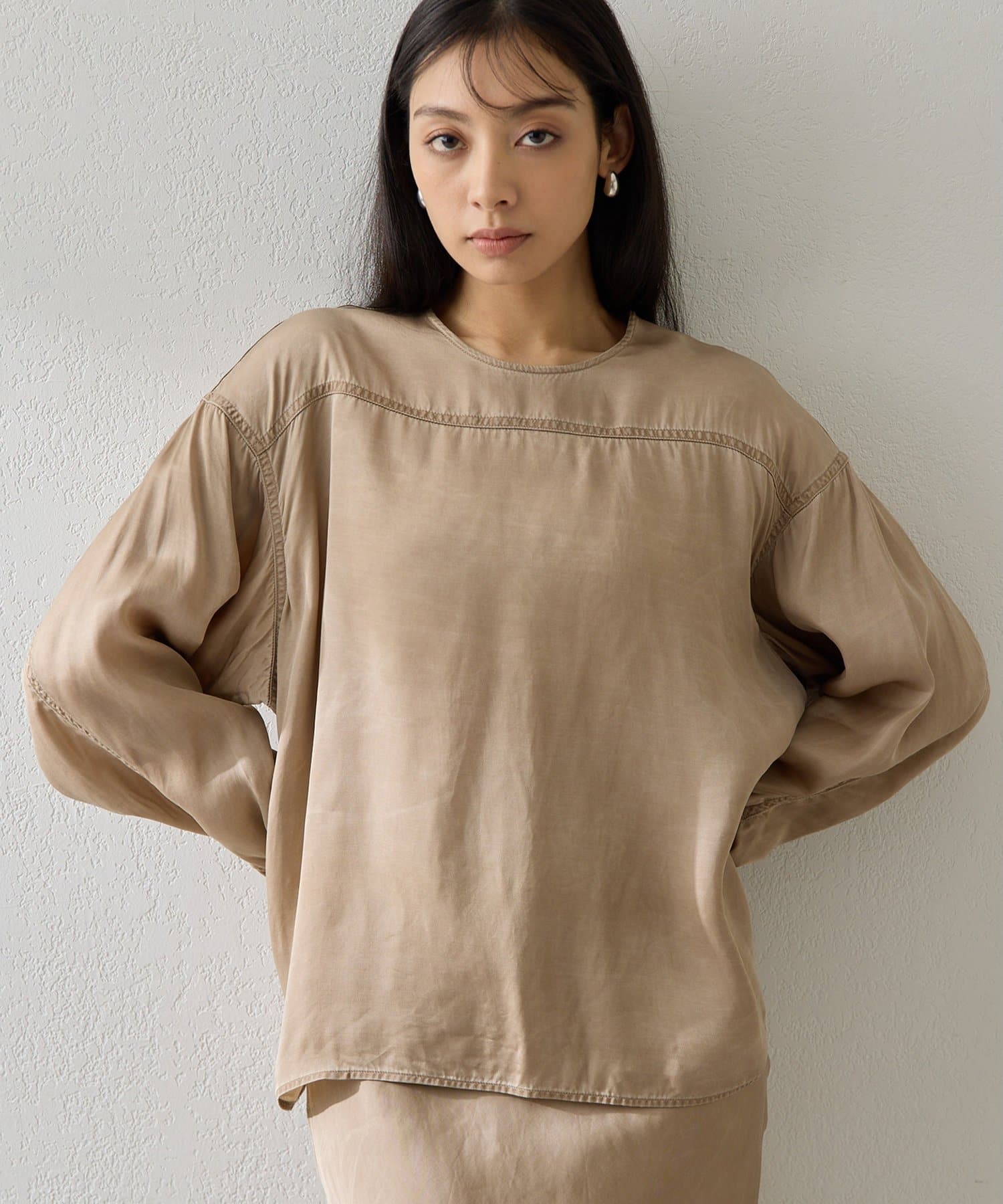 Whim Gazette(ウィム ガゼット) ピグメントクルーブラウス