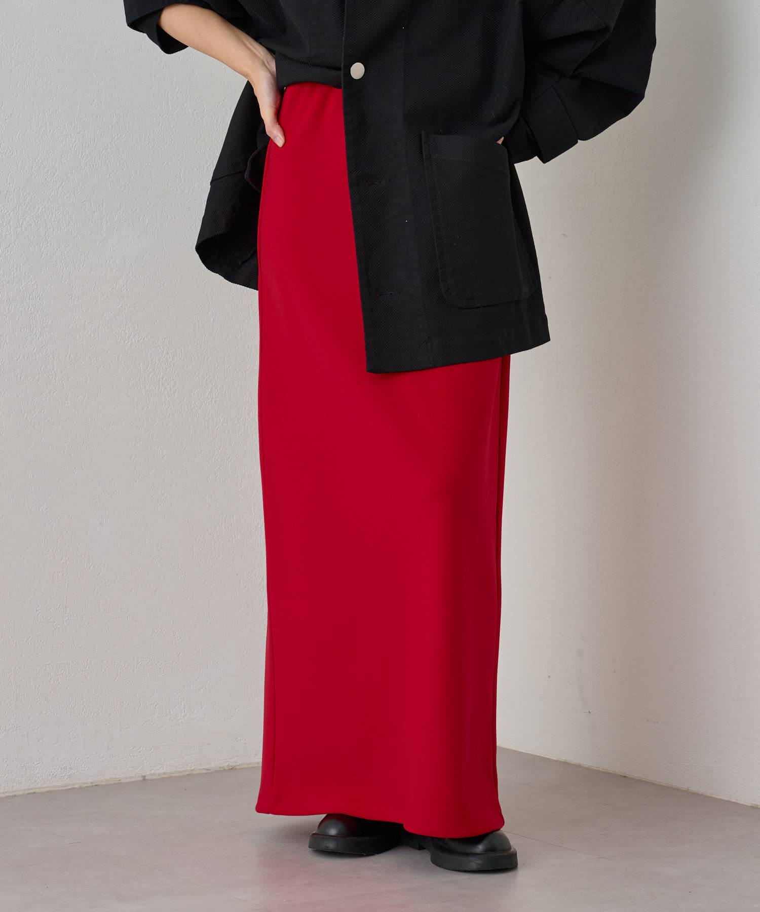 OUTLET(アウトレット) 【Omekashi】Onf(オンフ)ミニマルナロースカート