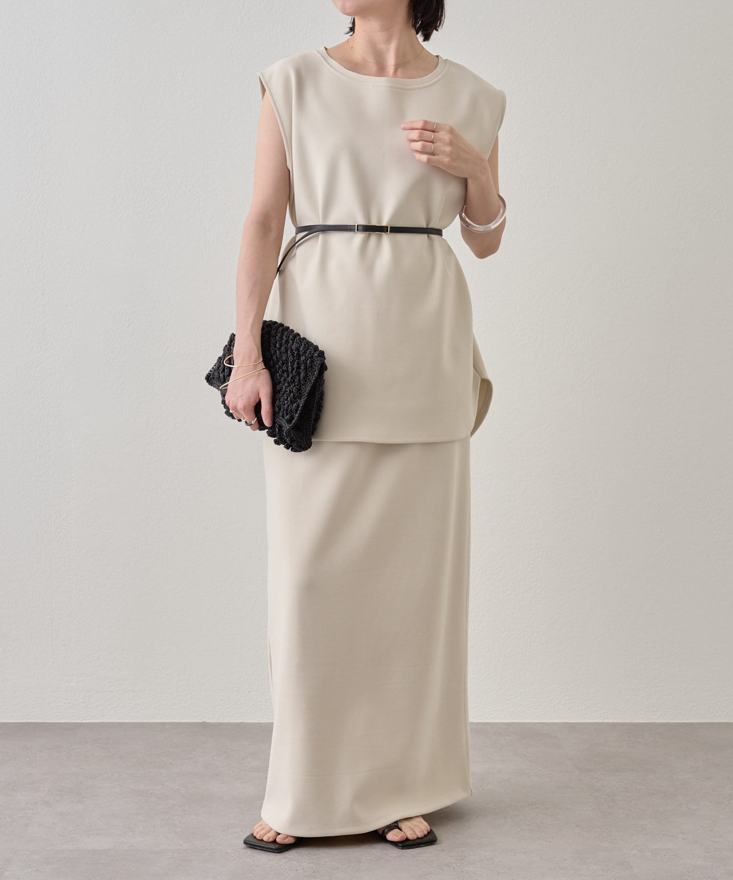 OUTLET(アウトレット) 【Omekashi】Onf(オンフ)ミニマルナロースカート