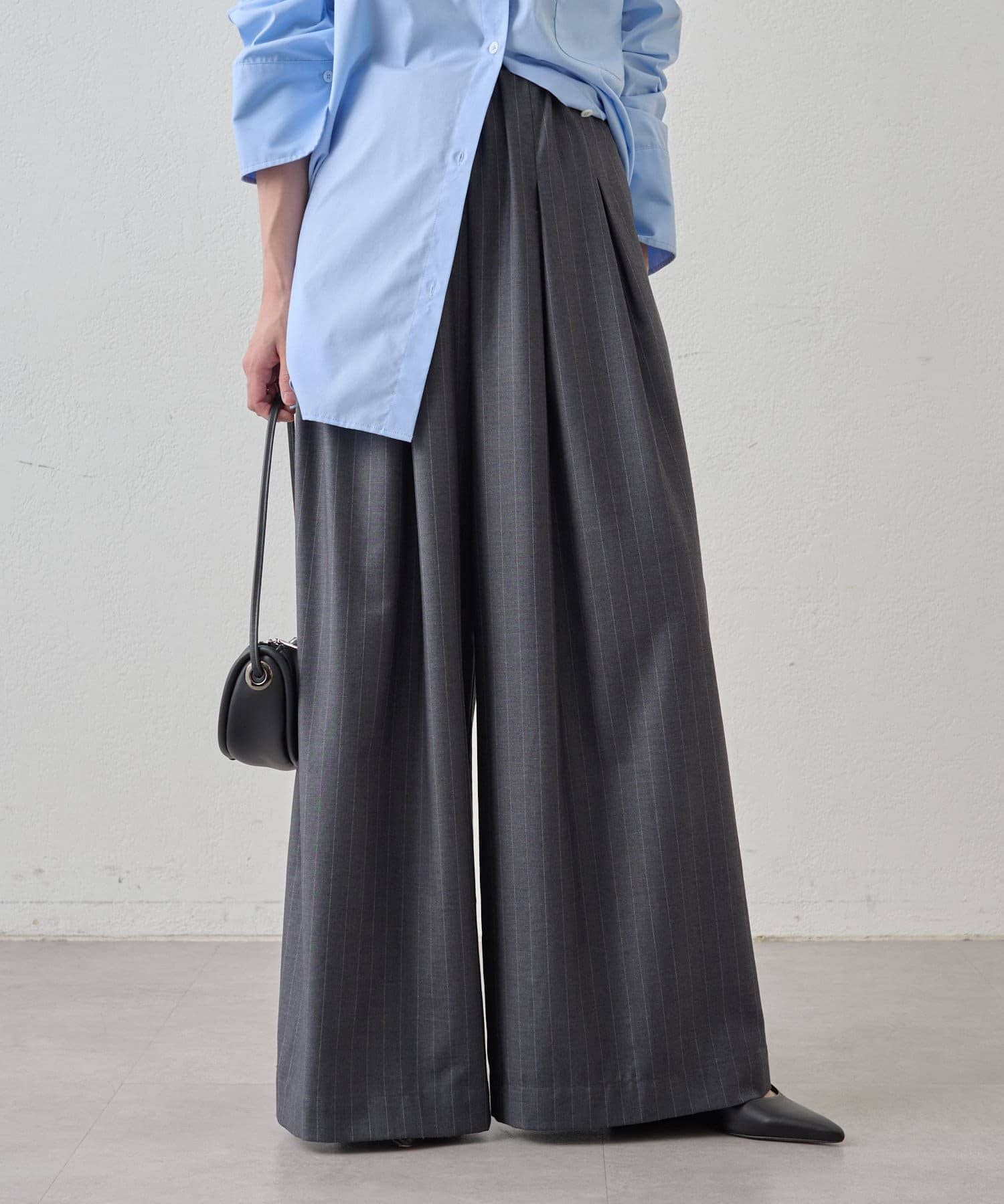 OUTLET(アウトレット) 【Omekashi】ダブルタックイージーパンツ