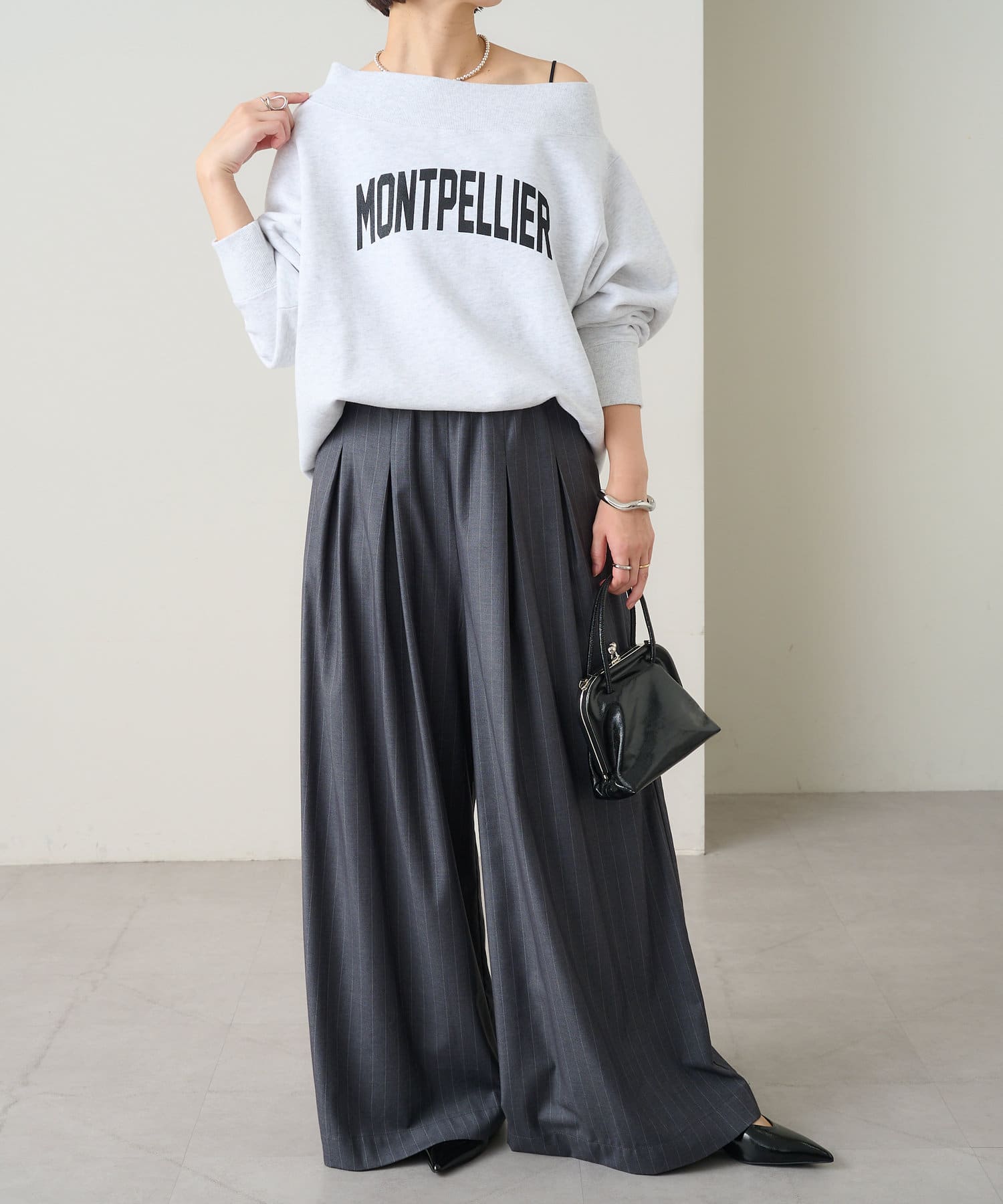 OUTLET(アウトレット) 【Omekashi】ダブルタックイージーパンツ