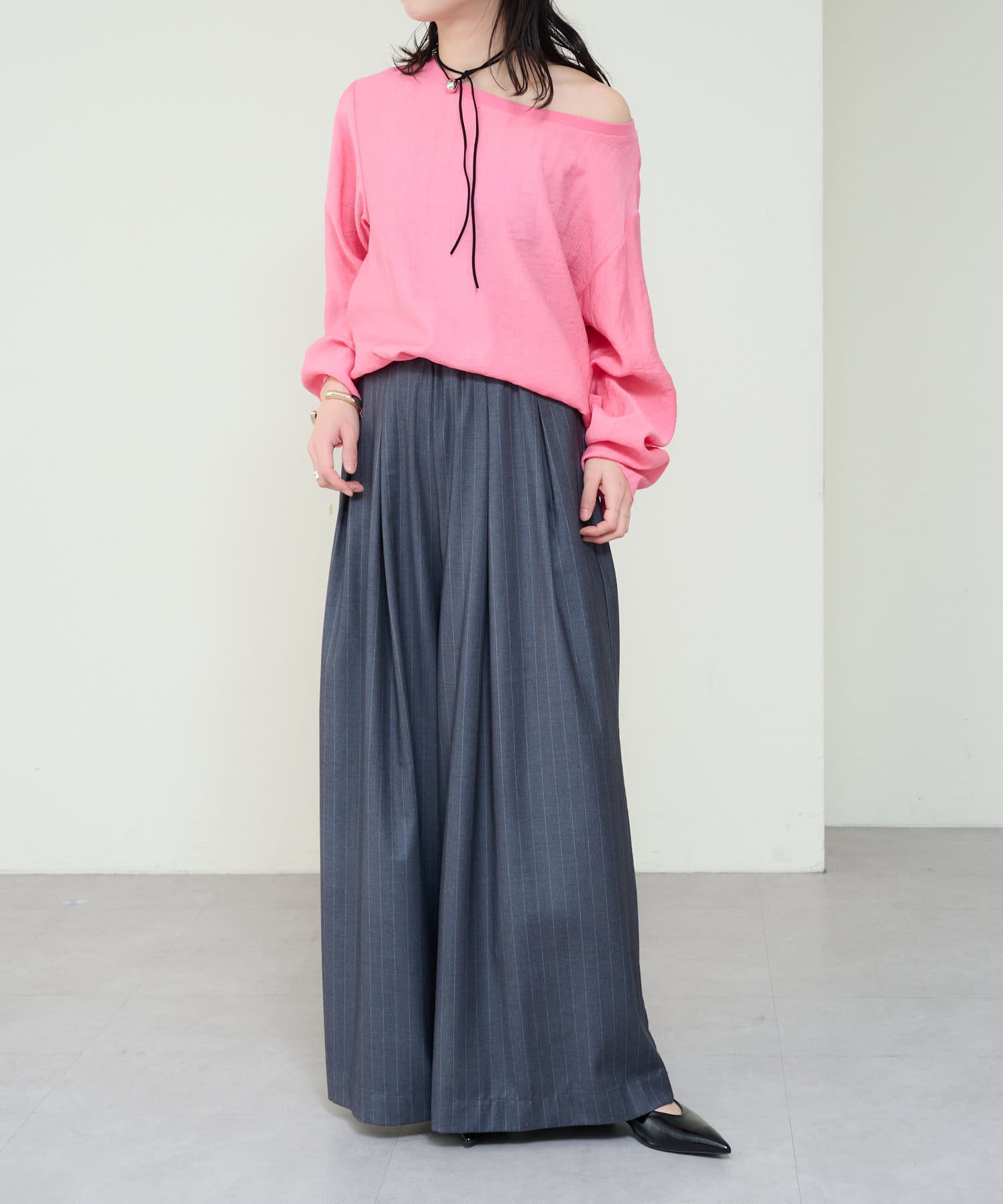 OUTLET(アウトレット) 【Omekashi】ダブルタックイージーパンツ