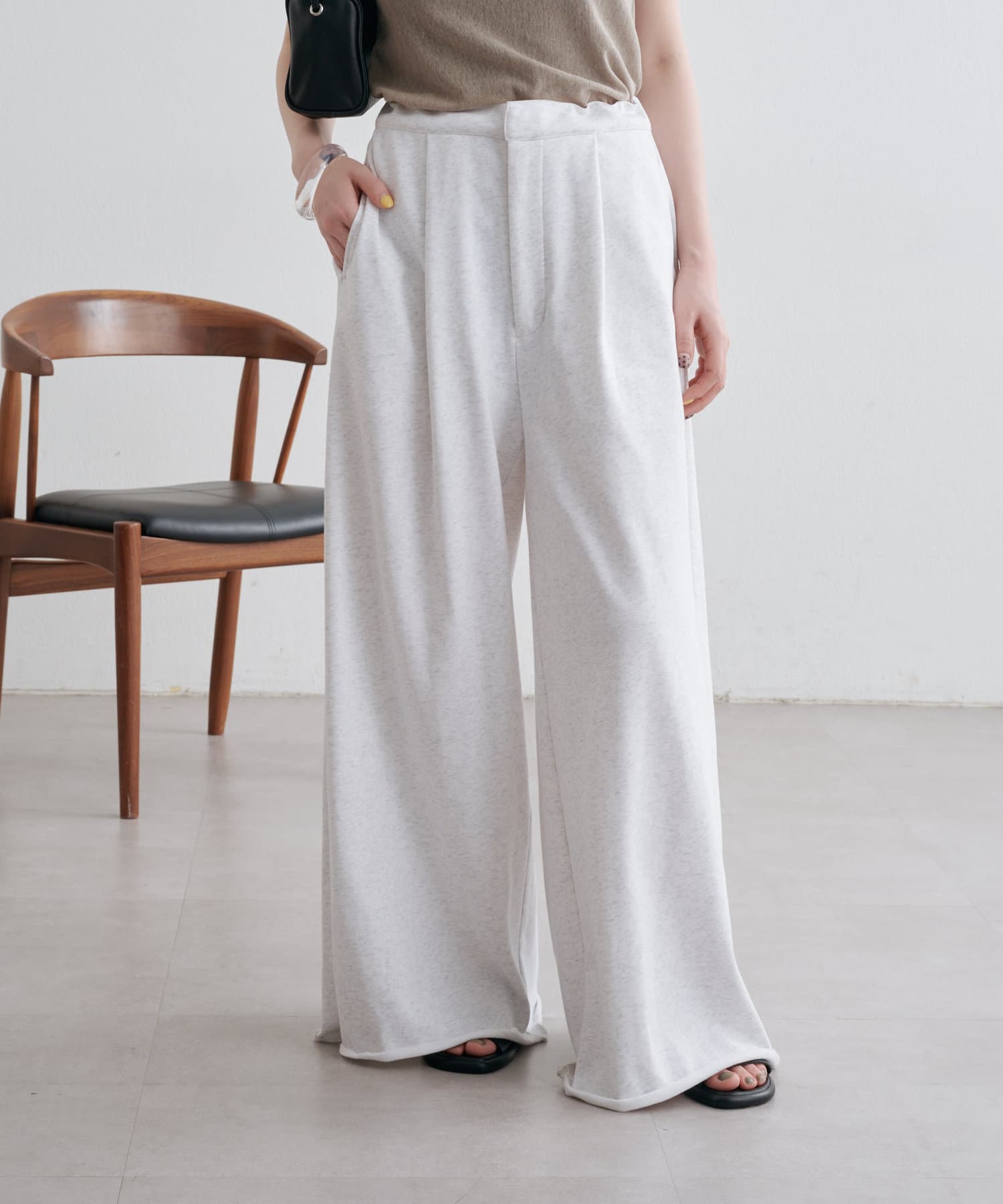 OUTLET(アウトレット) 【Omekashi】スウェットワイドパンツ