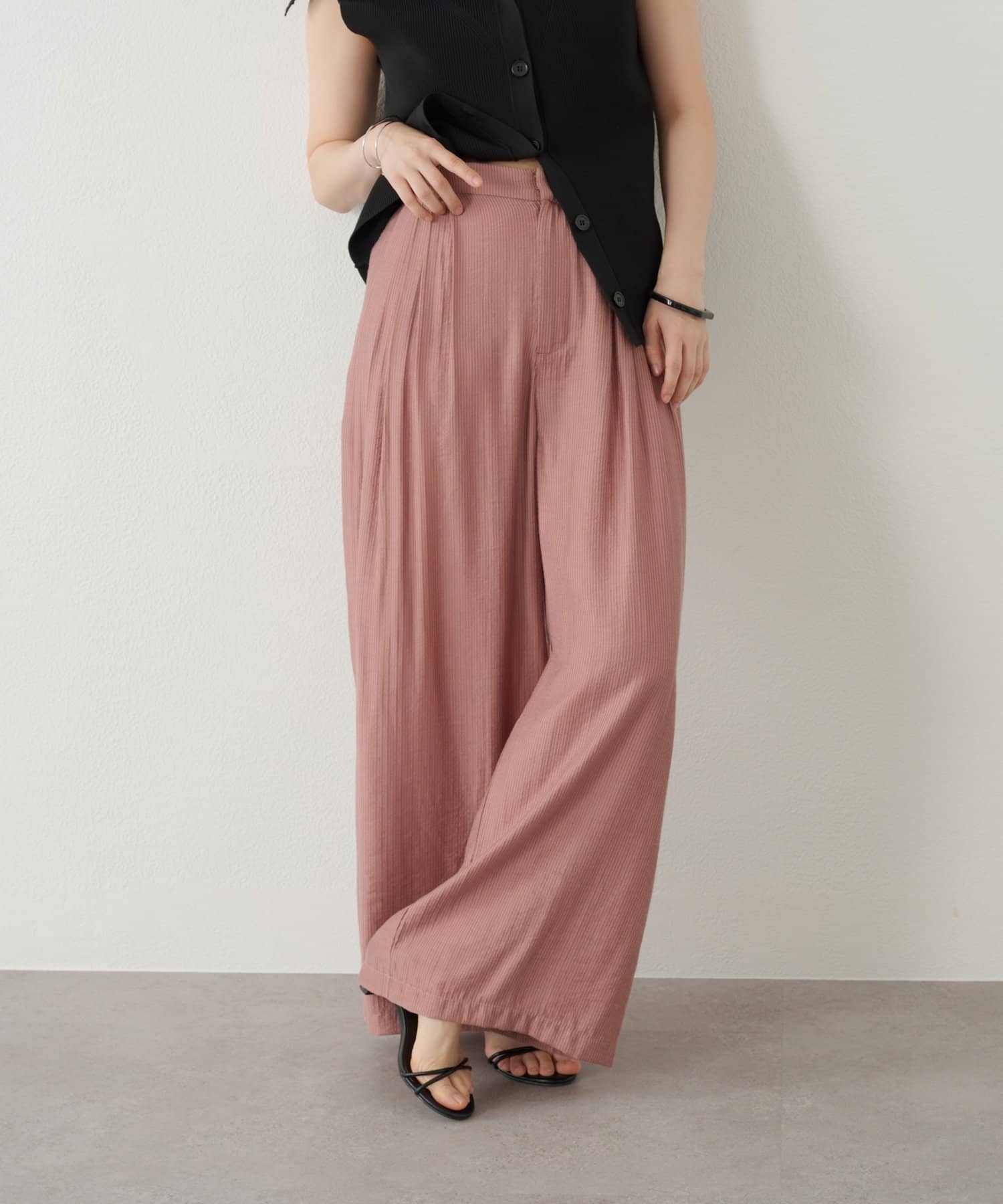 Omekashi】ストライプタックパンツ | OUTLET(アウトレット)レディース