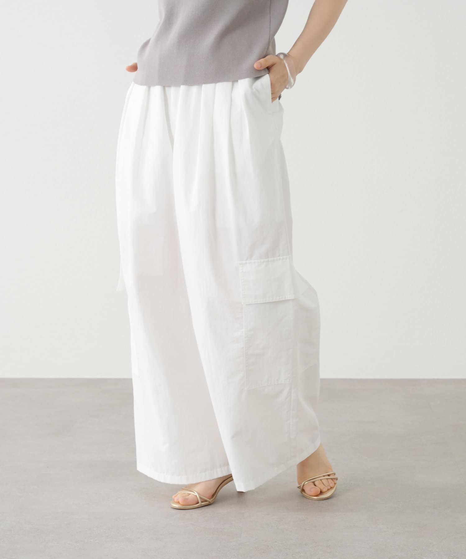 OUTLET(アウトレット) 【Omekashi】カーゴイージーパンツ