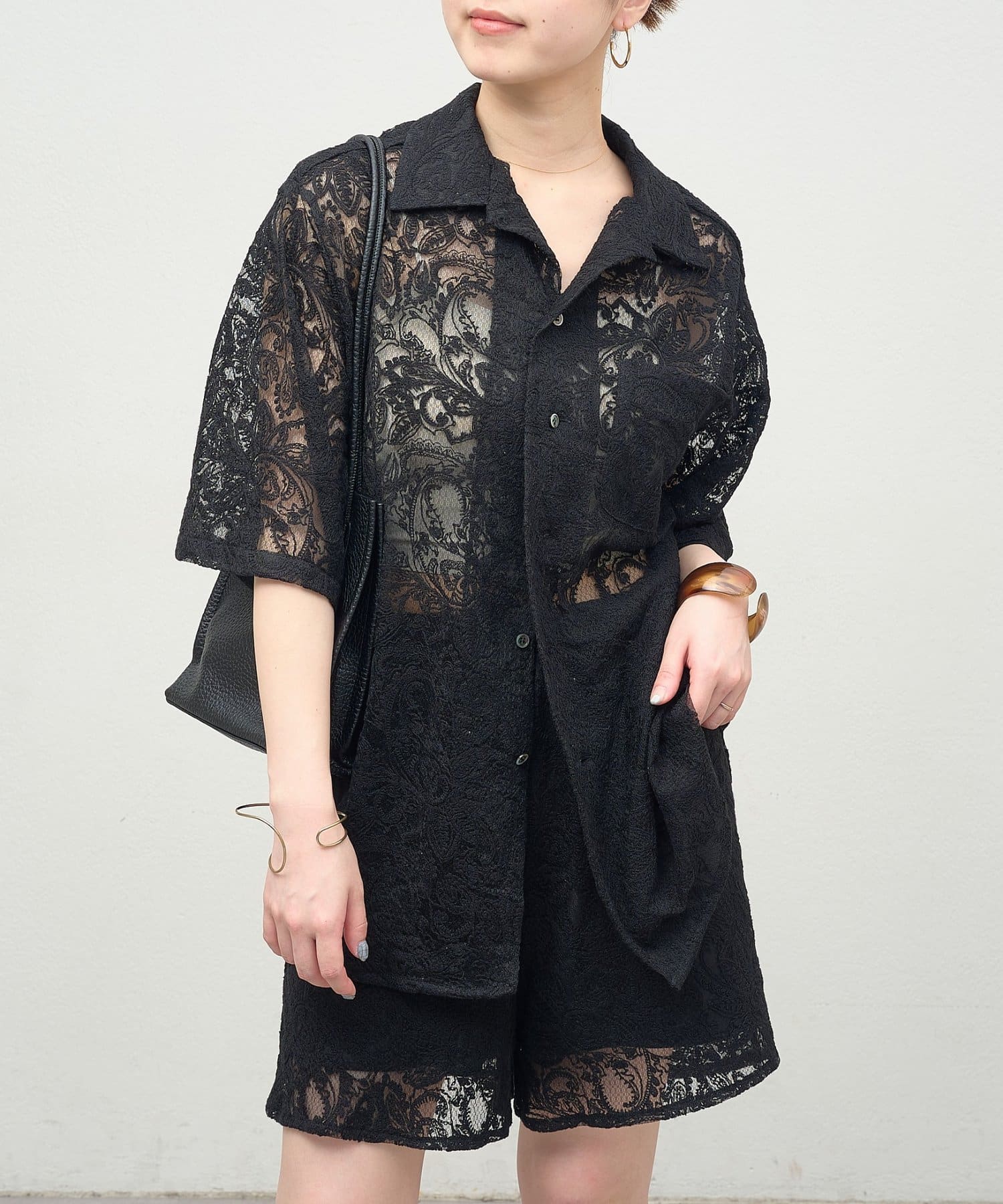 OUTLET(アウトレット) 【Omekashi】レースオーバーシャツ