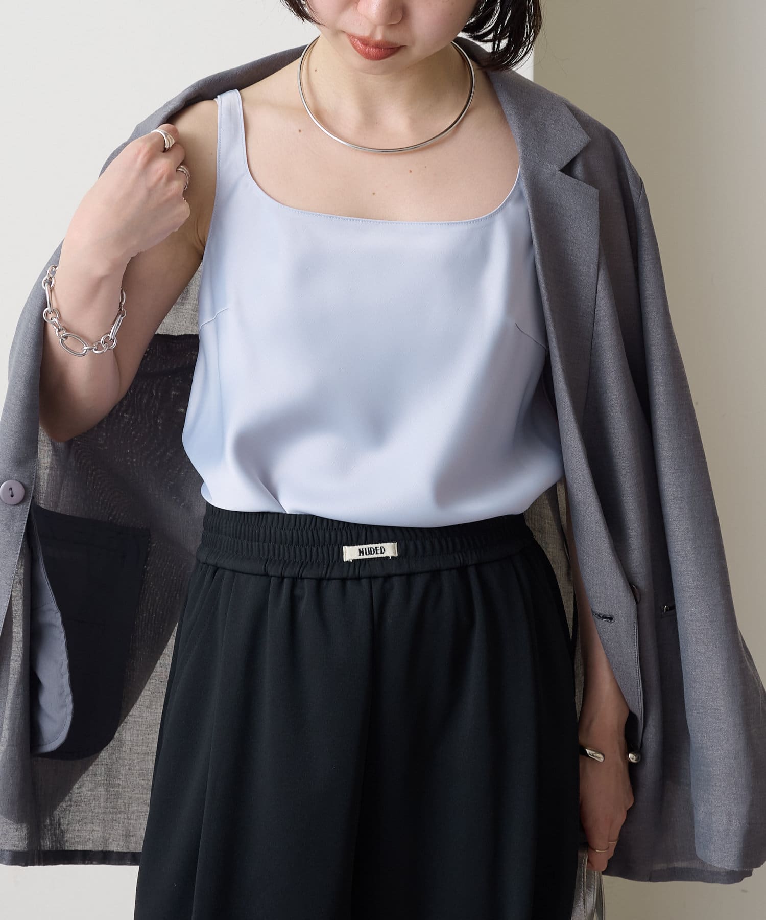 OUTLET(アウトレット) 【Omekashi】サテンタンクキャミソール