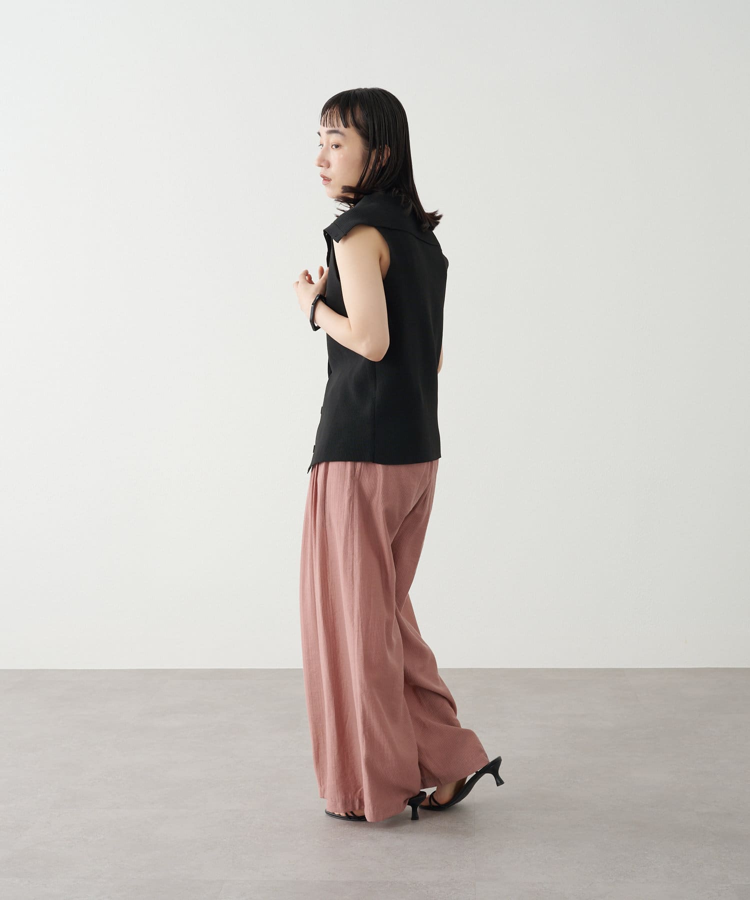 OUTLET(アウトレット) 【Omekashi】オフショルカラーニットベスト