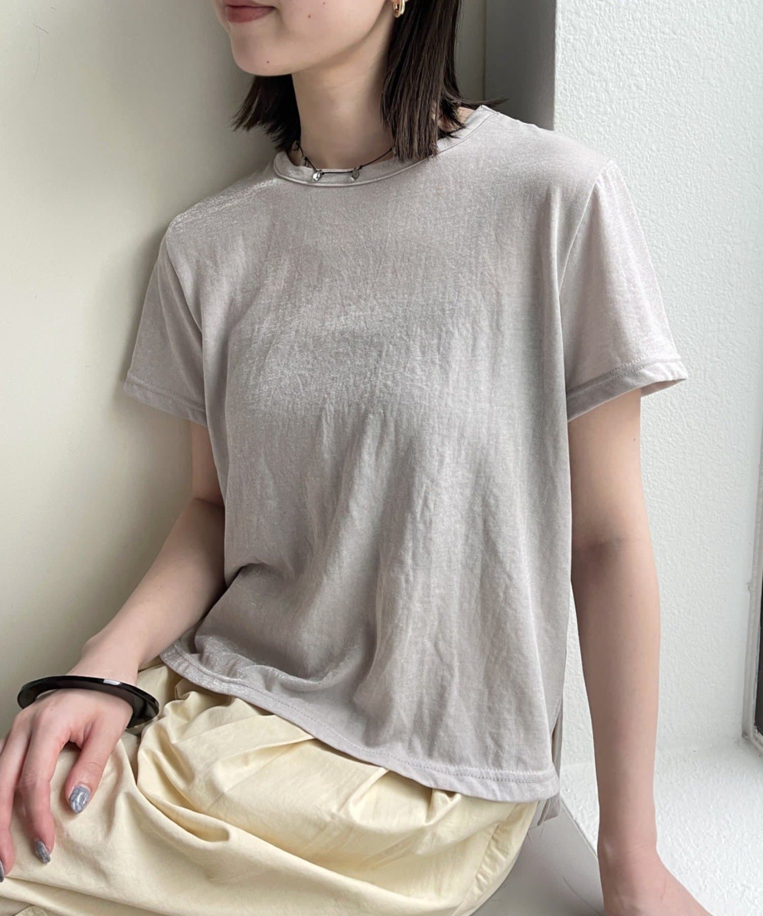 OUTLET(アウトレット) 【Omekashi】シアーシャイニーTシャツ