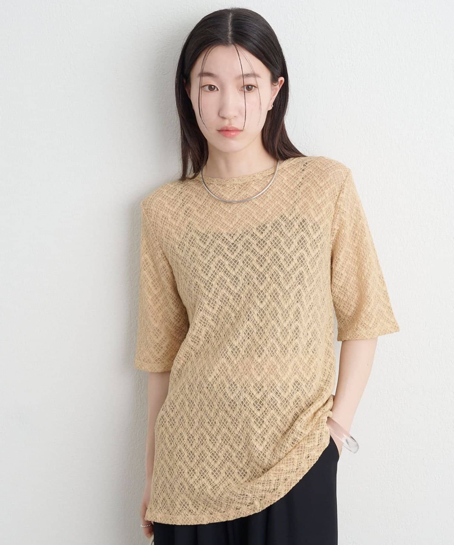 OUTLET(アウトレット) 【Omekashi】ストレッチレース2WAYカーディガン