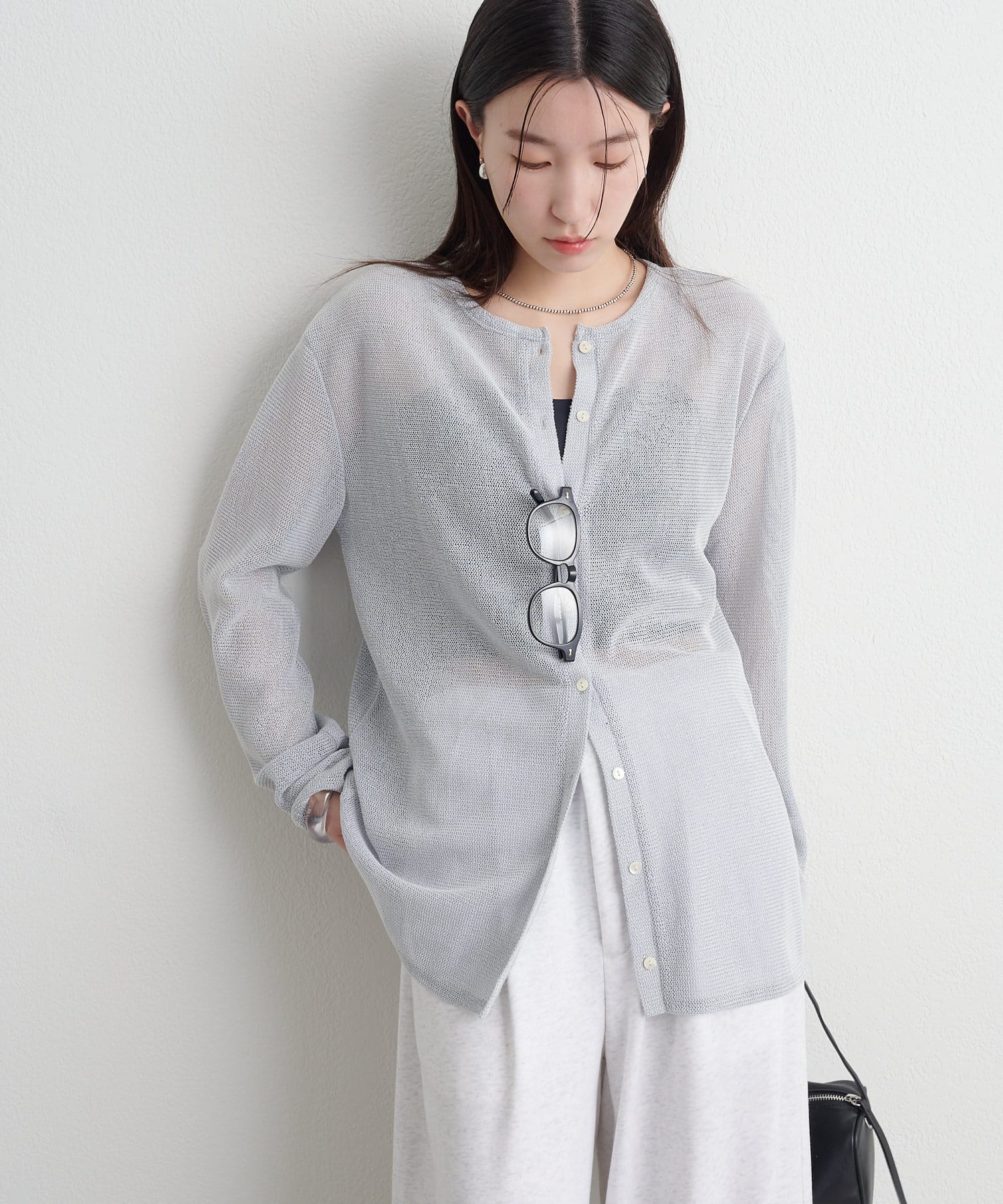 OUTLET(アウトレット) 【Omekashi】2WAYメッシュカーディガン