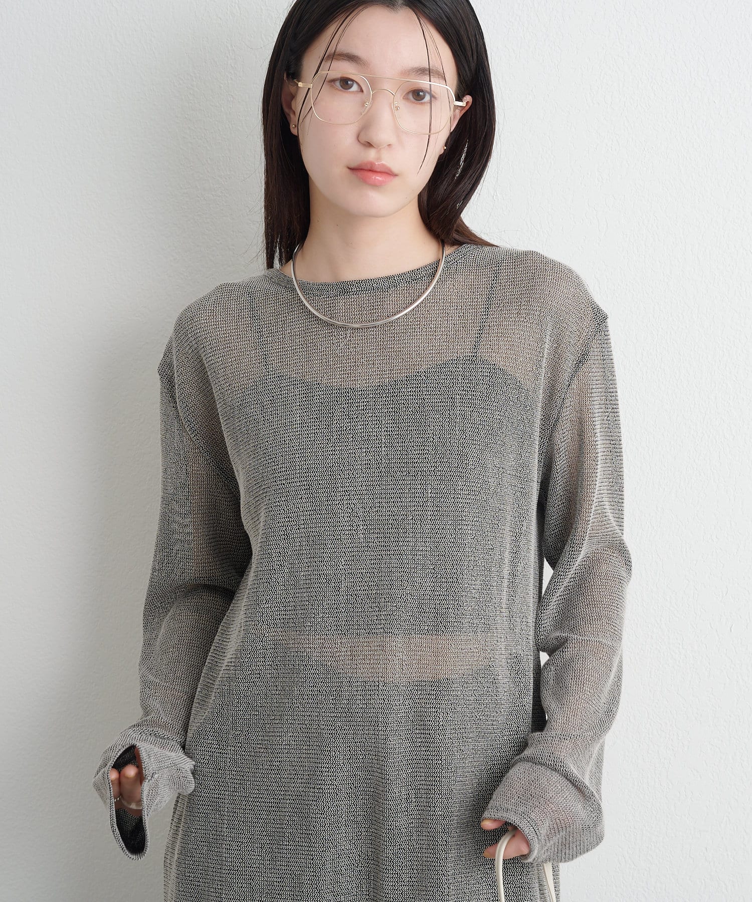 OUTLET(アウトレット) 【Omekashi】2WAYメッシュカーディガン