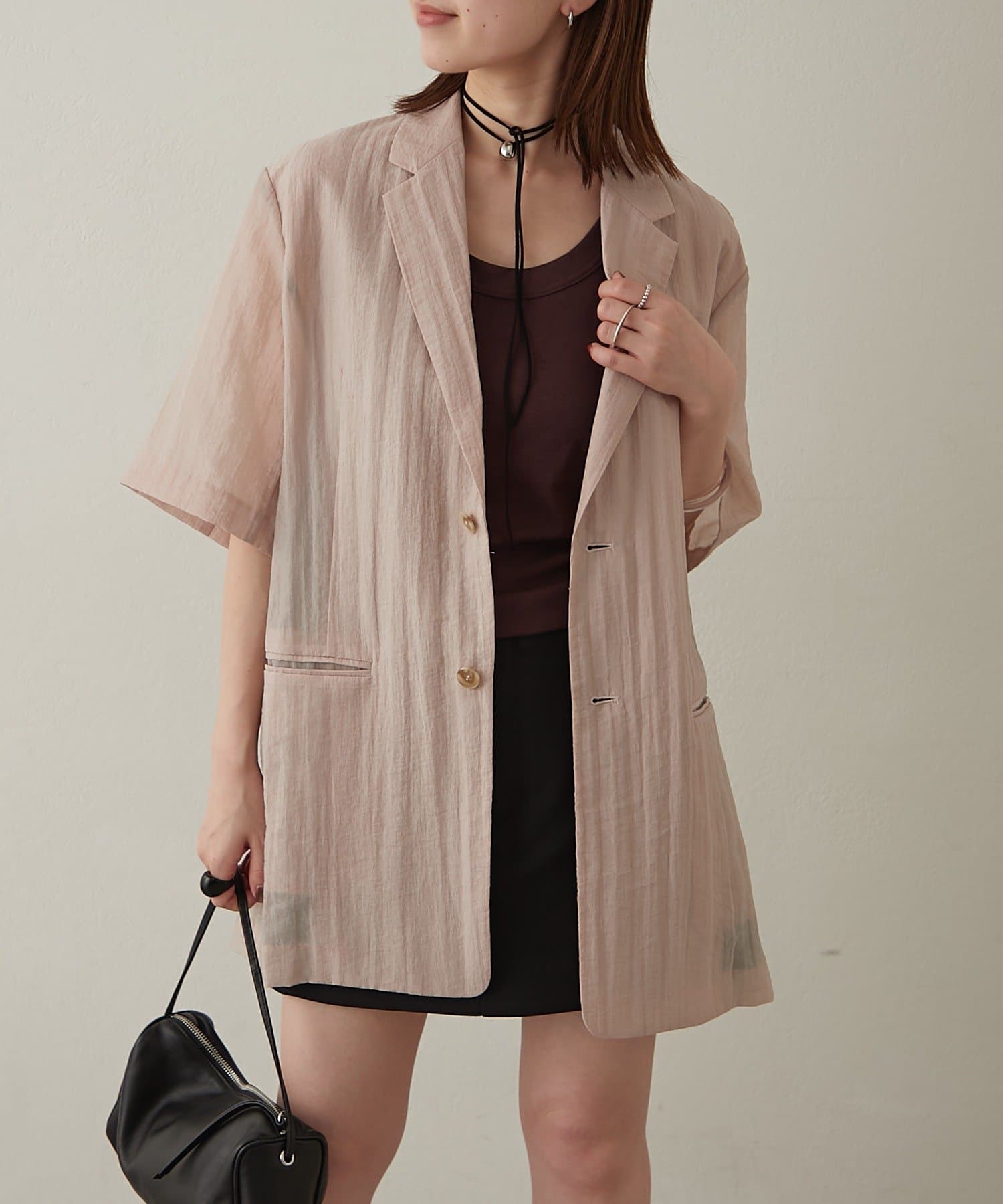 OUTLET(アウトレット) 【Omekashi】セルロースハーフスリーブジャケット