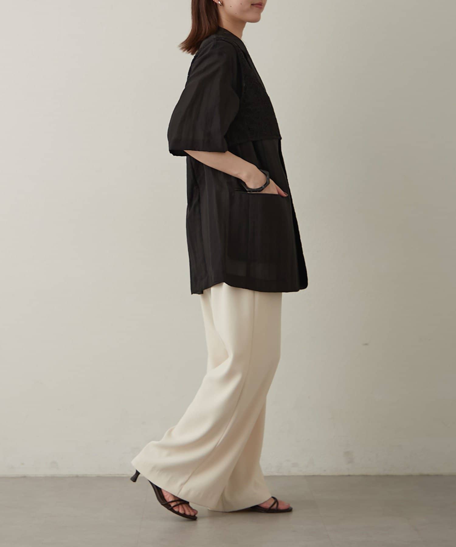 OUTLET(アウトレット) 【Omekashi】セルロースハーフスリーブジャケット