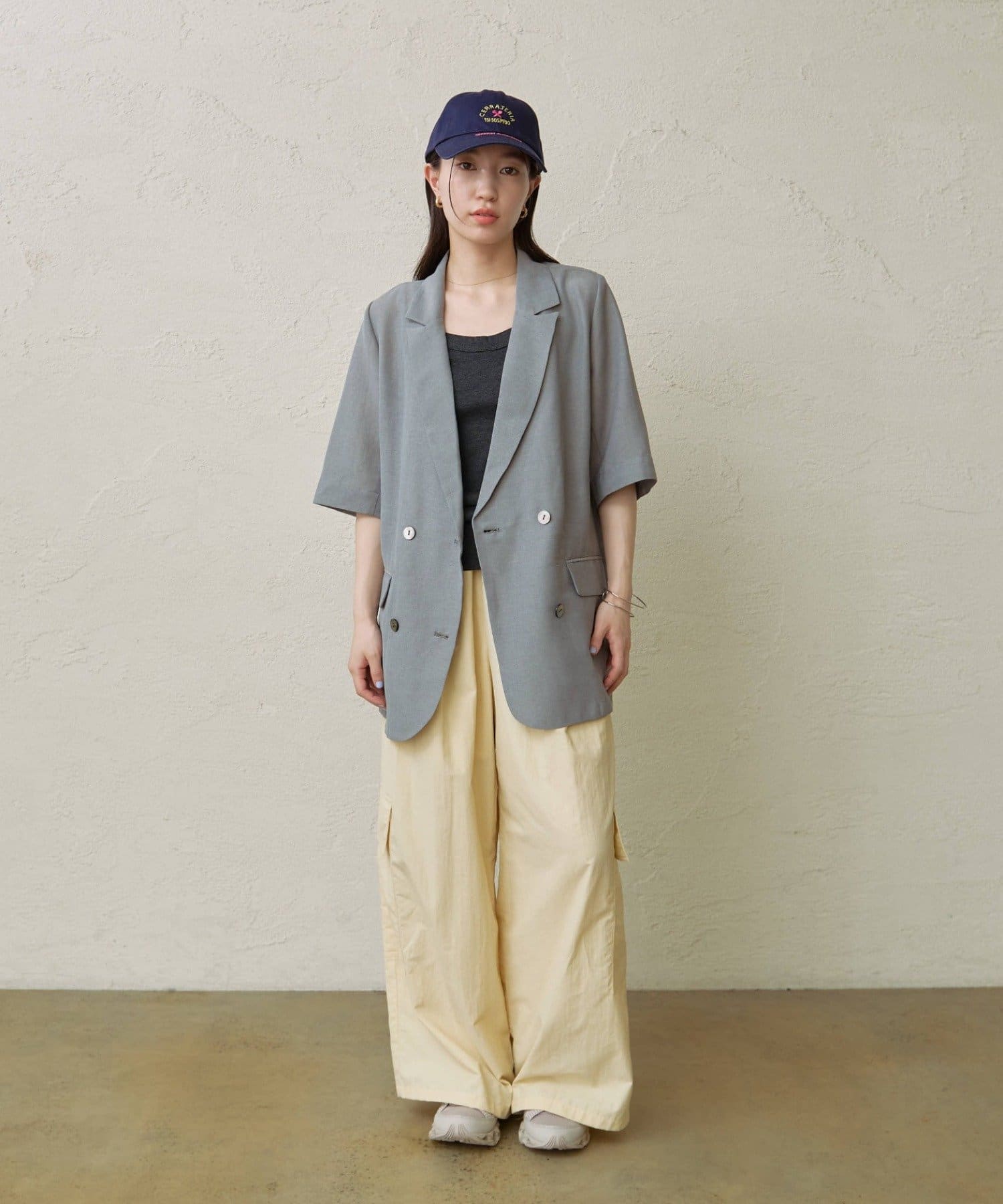 OUTLET(アウトレット) 【Omekashi】シアーメッシュ5分袖ジャケット