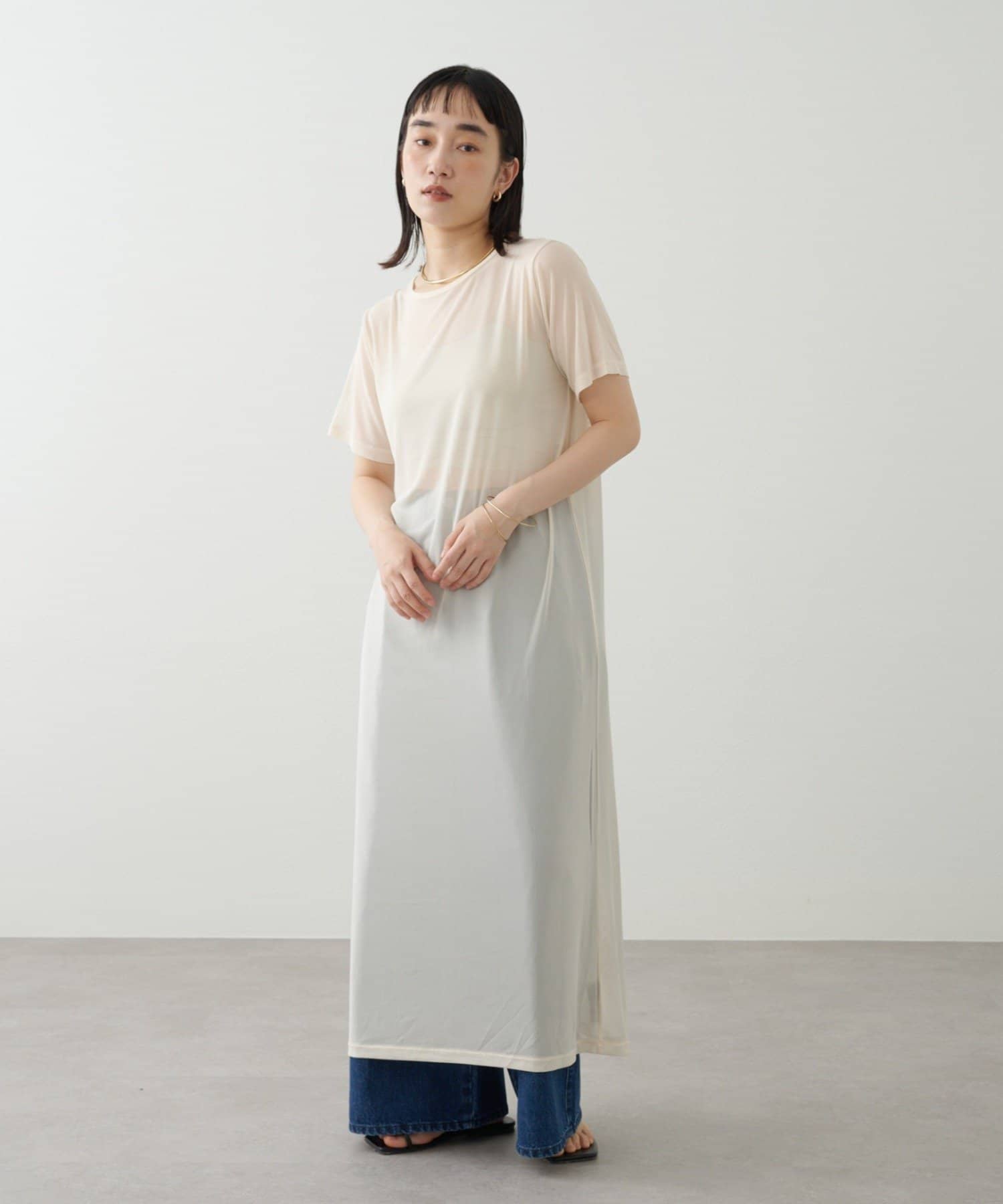 OUTLET(アウトレット) 【Omekashi】半袖チュールワンピース