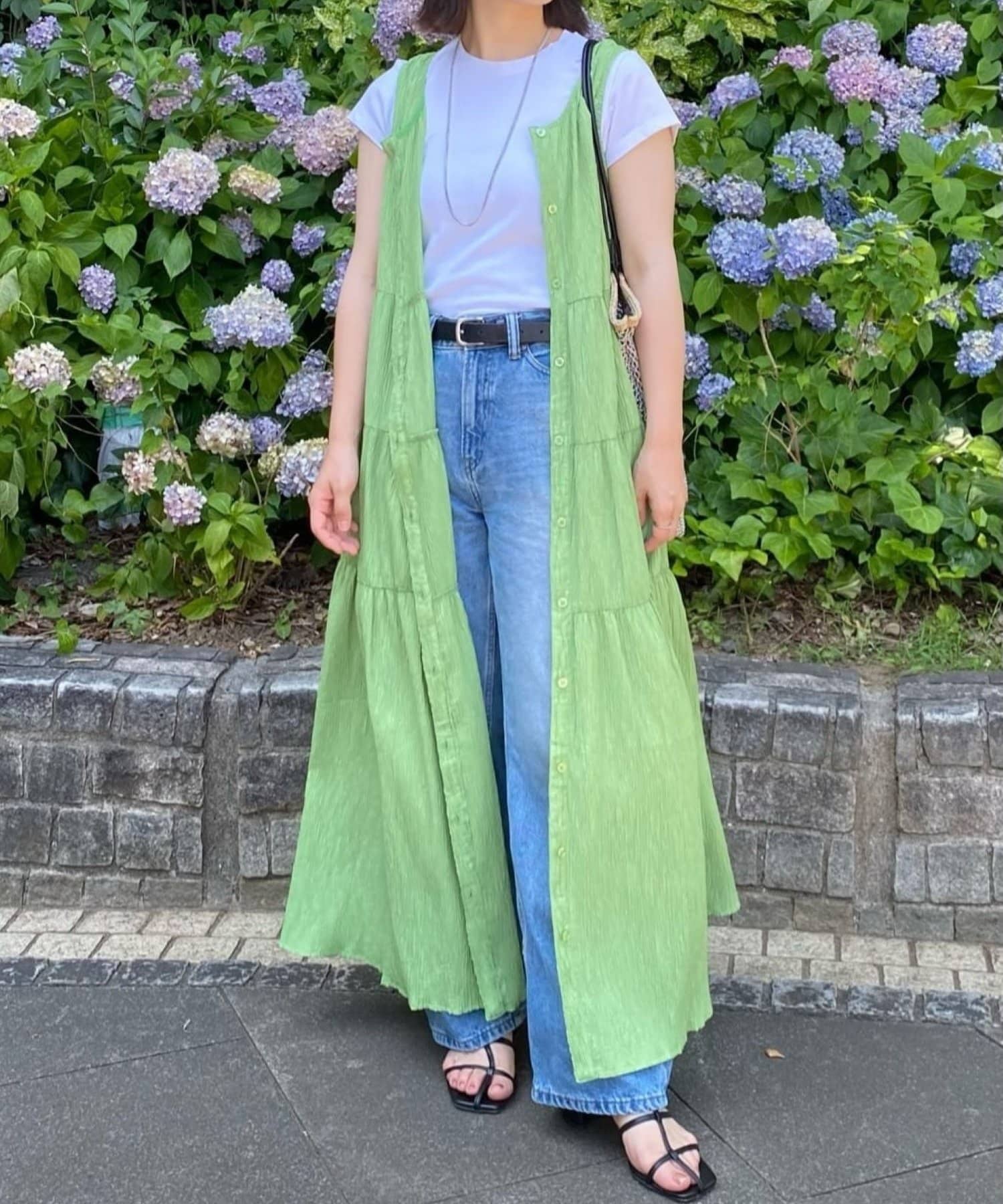 OUTLET(アウトレット) 【ear PAPILLONNER】ワッシャーノースリティアードOP