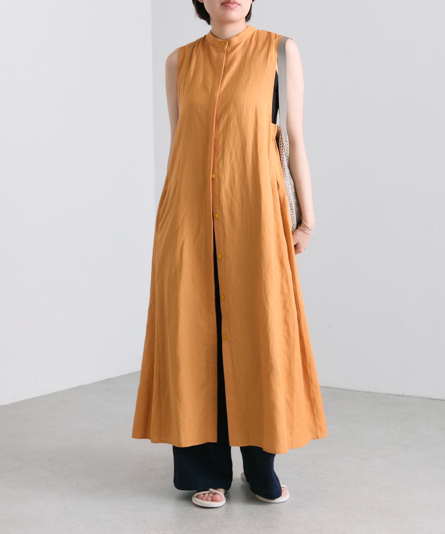 OUTLET(アウトレット) 【ear PAPILLONNER】サイドゴムノースリワンピース