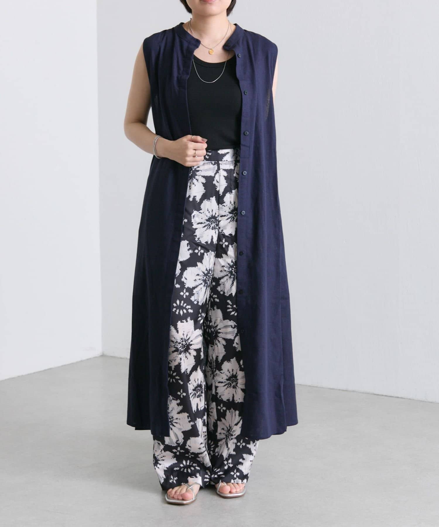 OUTLET(アウトレット) 【ear PAPILLONNER】サイドゴムノースリワンピース