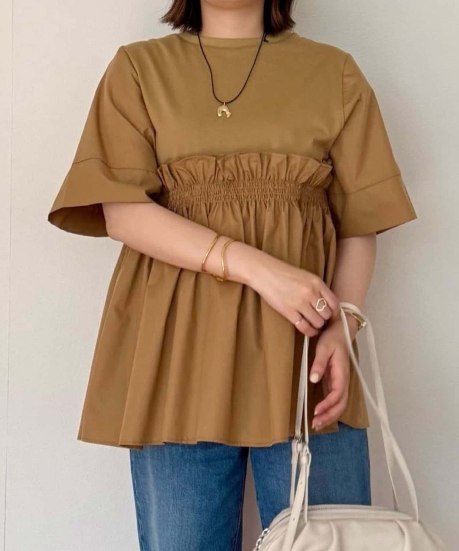 OUTLET(アウトレット) 【ear PAPILLONNER】フリルギャザートップス