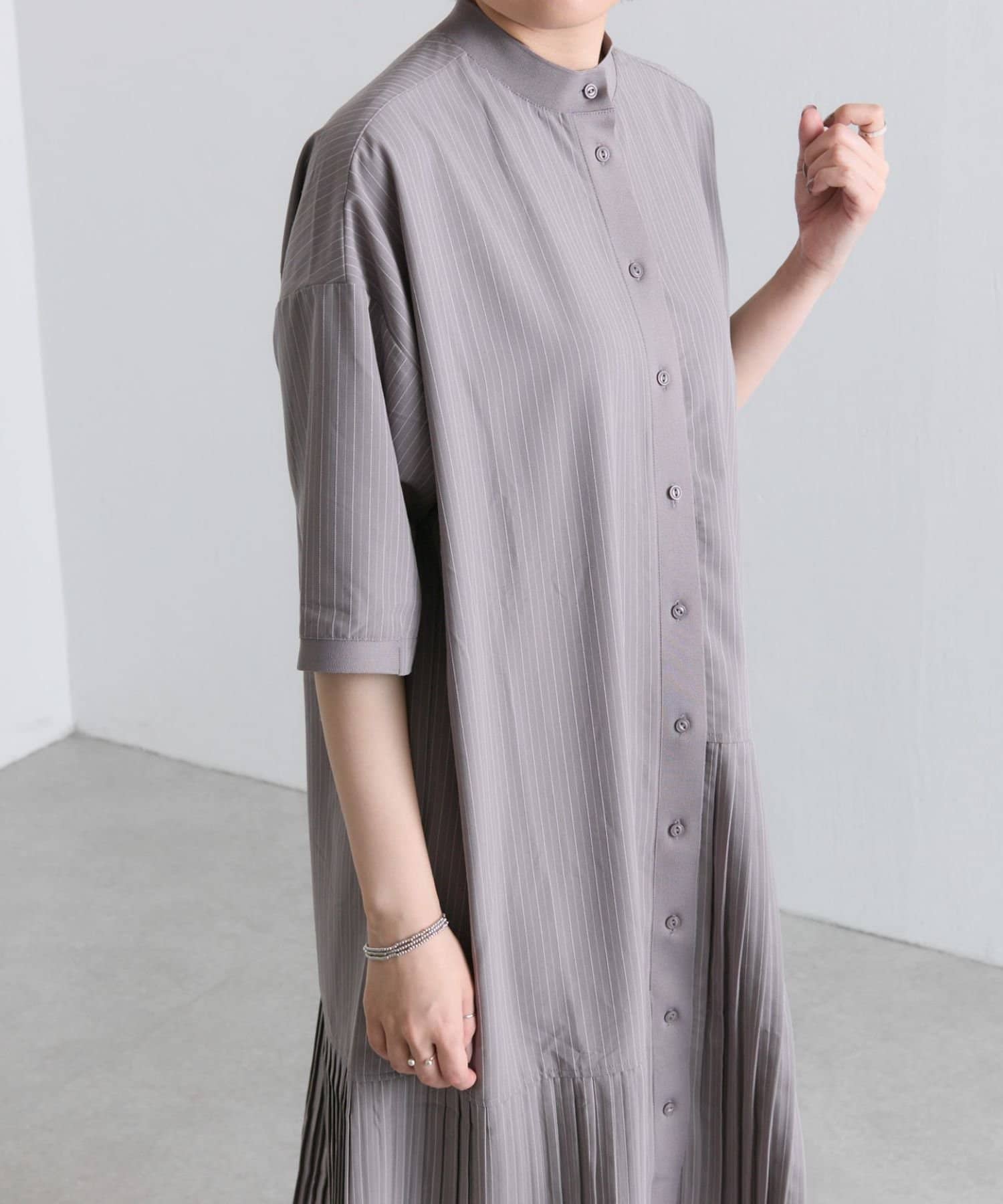 OUTLET(アウトレット) 【ear PAPILLONNER】半袖ランダムアンダープリーツワンピース