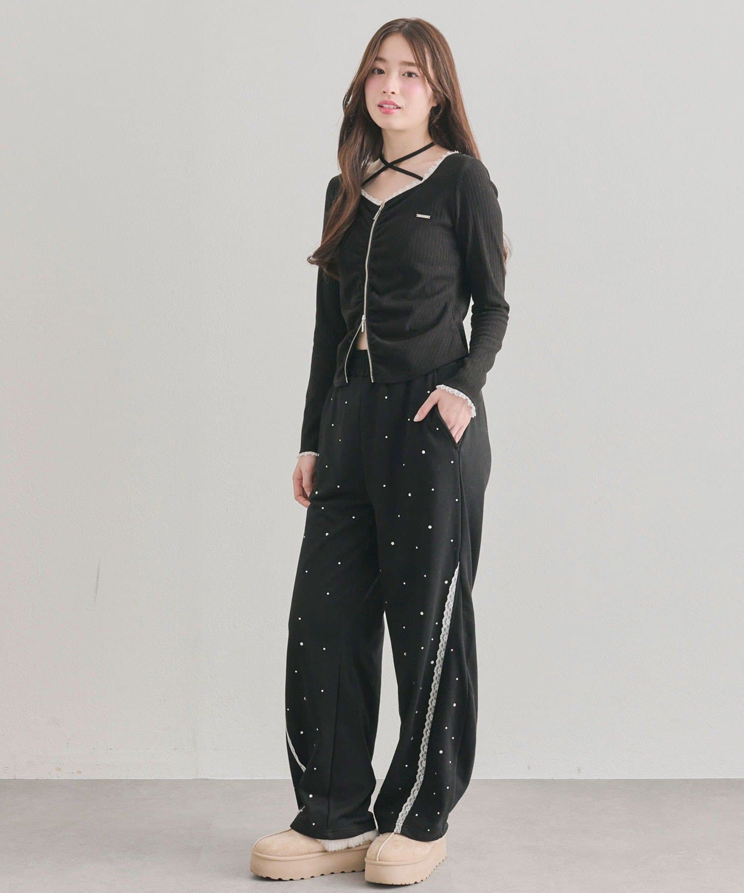 OLIVE des OLIVE(オリーブ デ オリーブ) 胸ギャザートップス