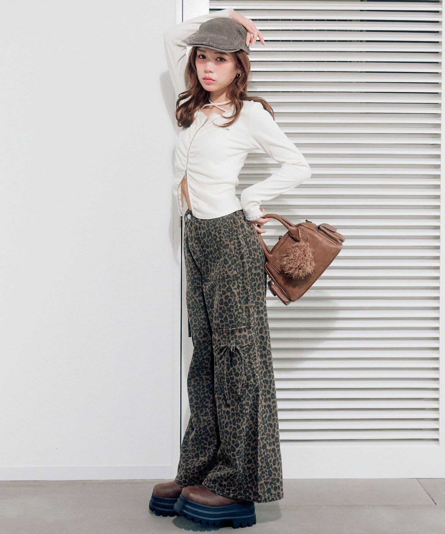 OLIVE des OLIVE(オリーブ デ オリーブ) デニムカーゴワイドパンツ