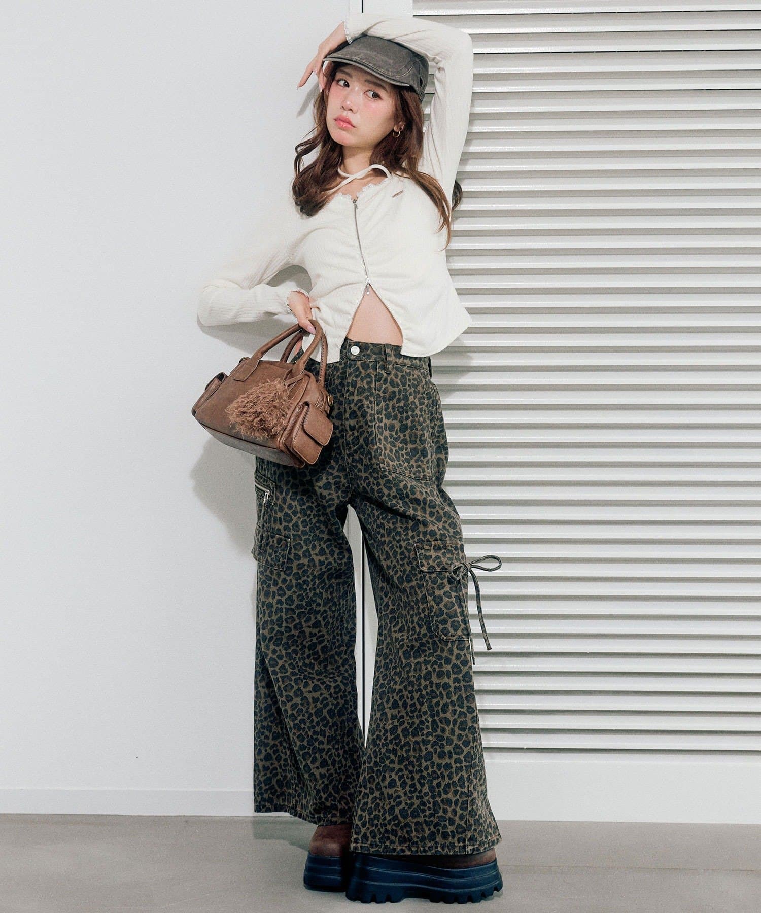 OLIVE des OLIVE(オリーブ デ オリーブ) デニムカーゴワイドパンツ