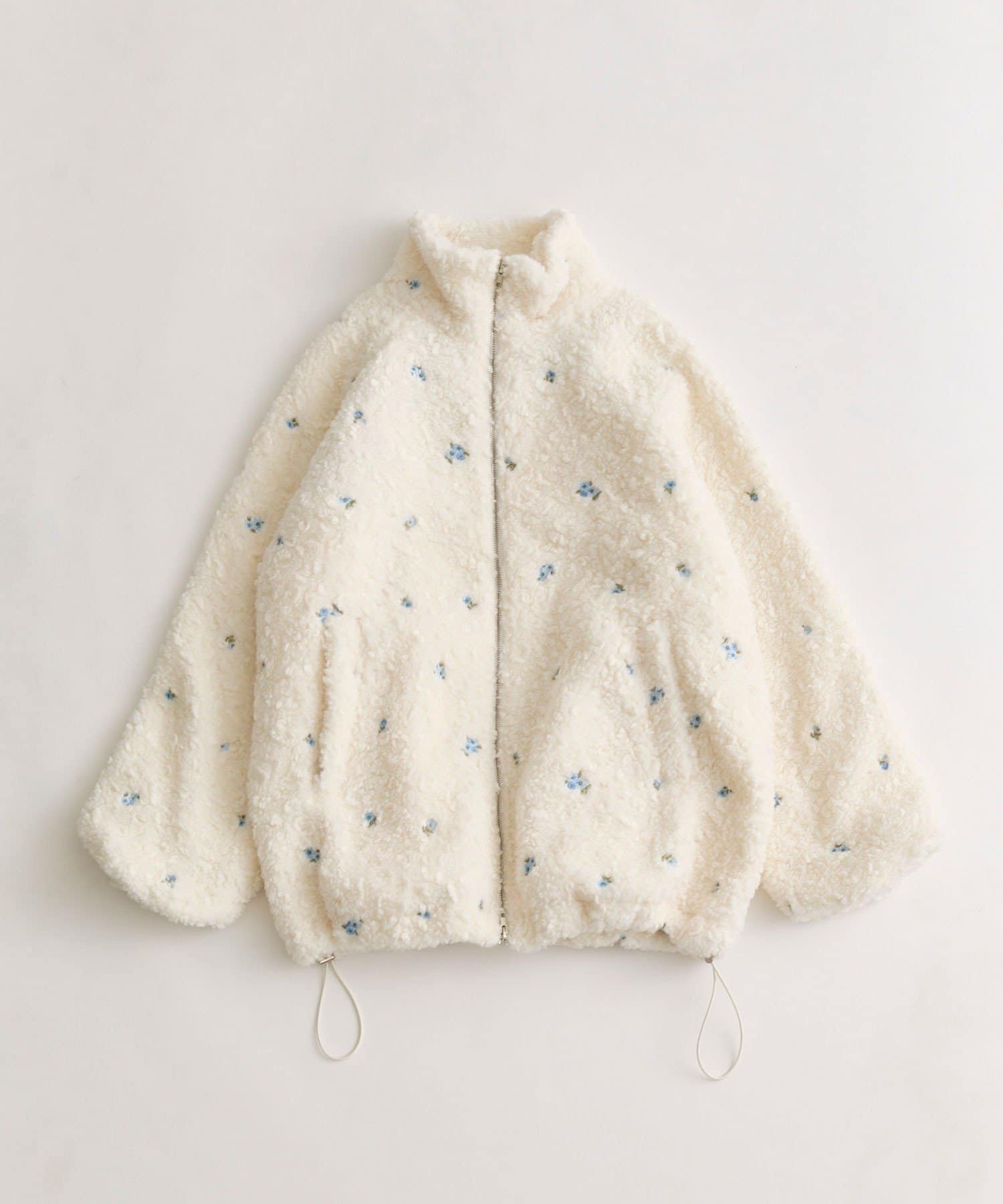 OLIVE des OLIVE(オリーブ デ オリーブ) 花刺繍ボアブルゾン