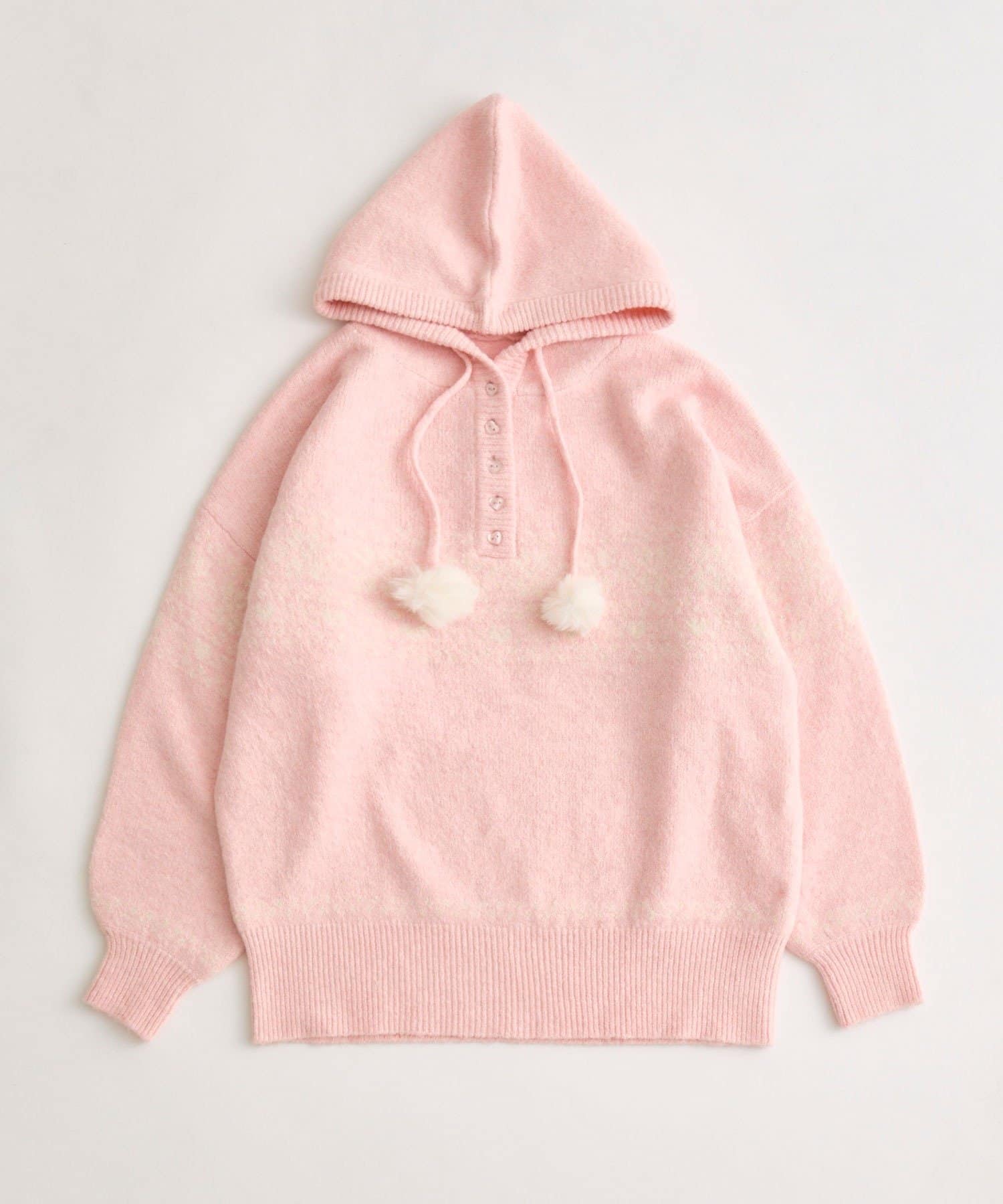 OLIVE des OLIVE(オリーブ デ オリーブ) ジャガードフードニット