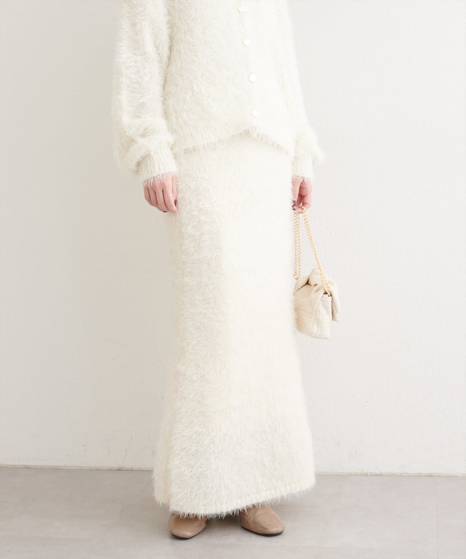 natural couture(ナチュラルクチュール) ラメフェザータイトスカート