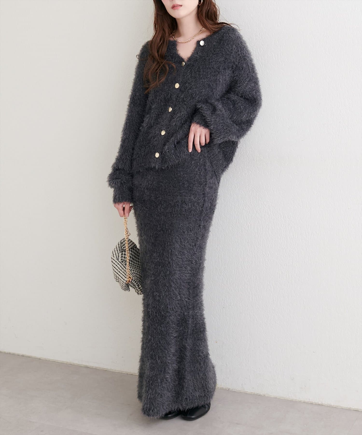 natural couture(ナチュラルクチュール) ラメフェザータイトスカート