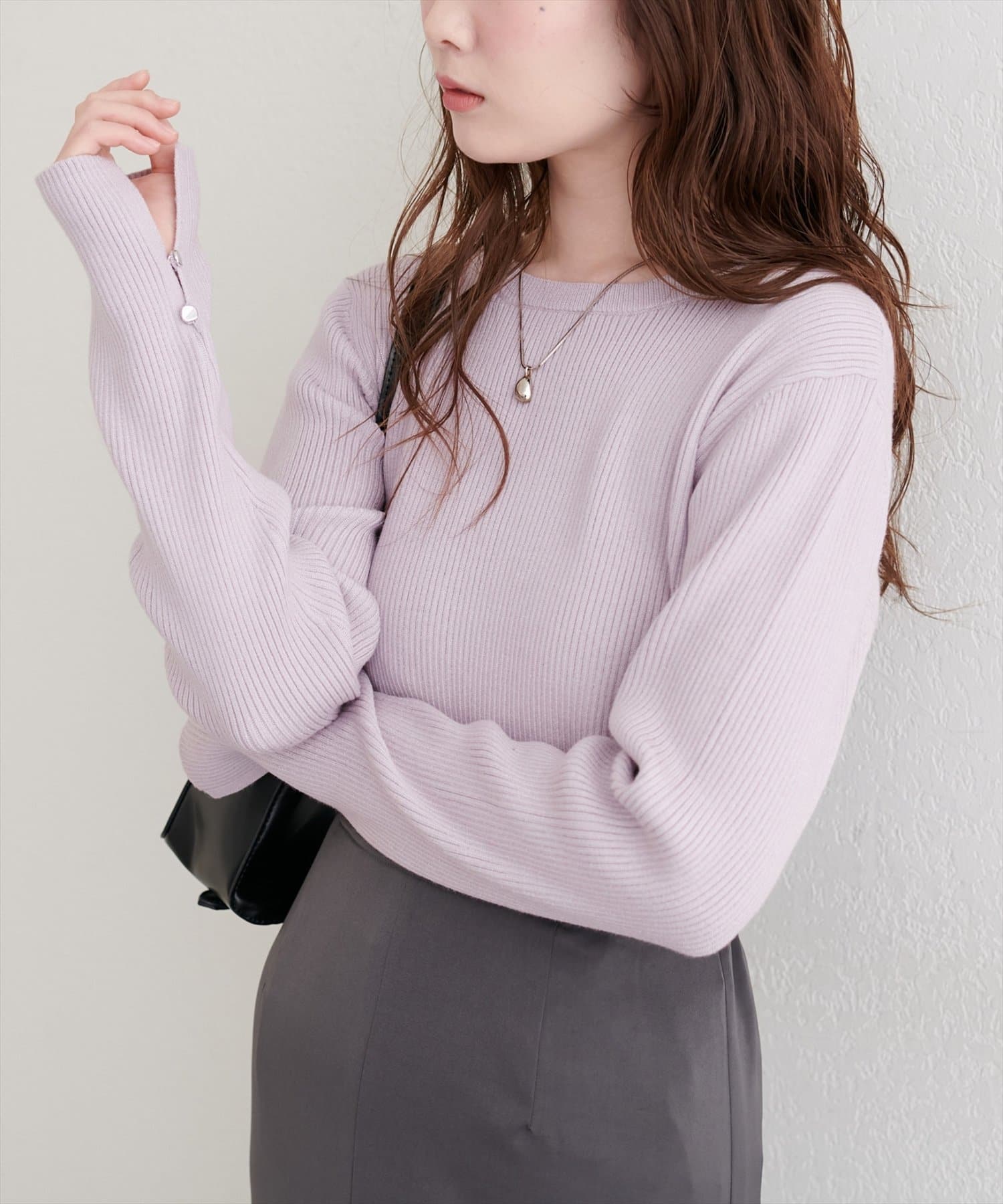 natural couture(ナチュラルクチュール) リボン付きマルチWAＹニット