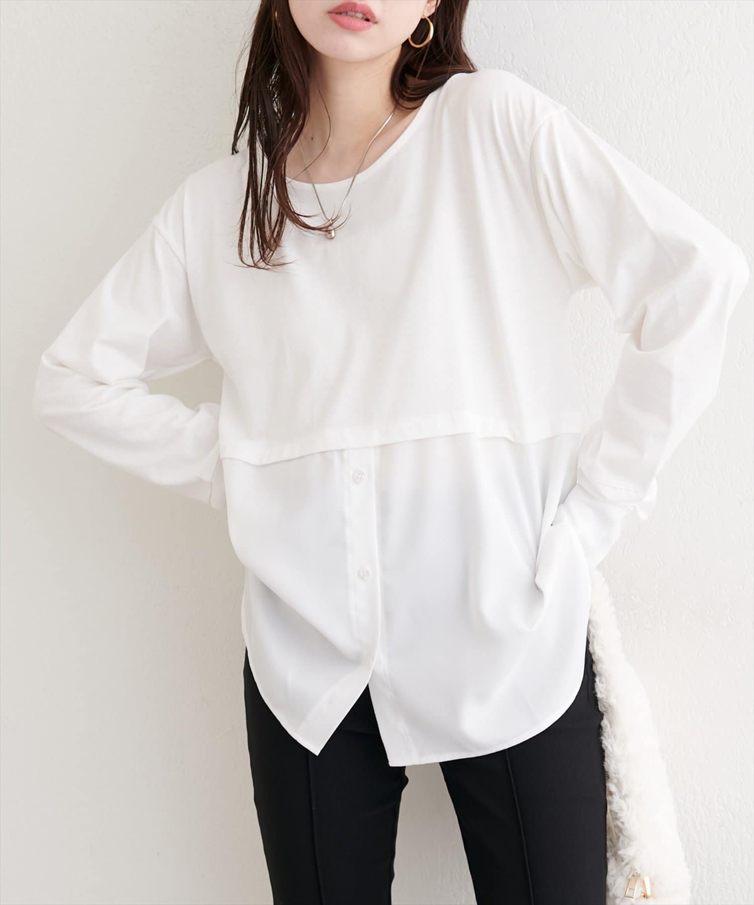 natural couture(ナチュラルクチュール) レイヤード風インナーＴ