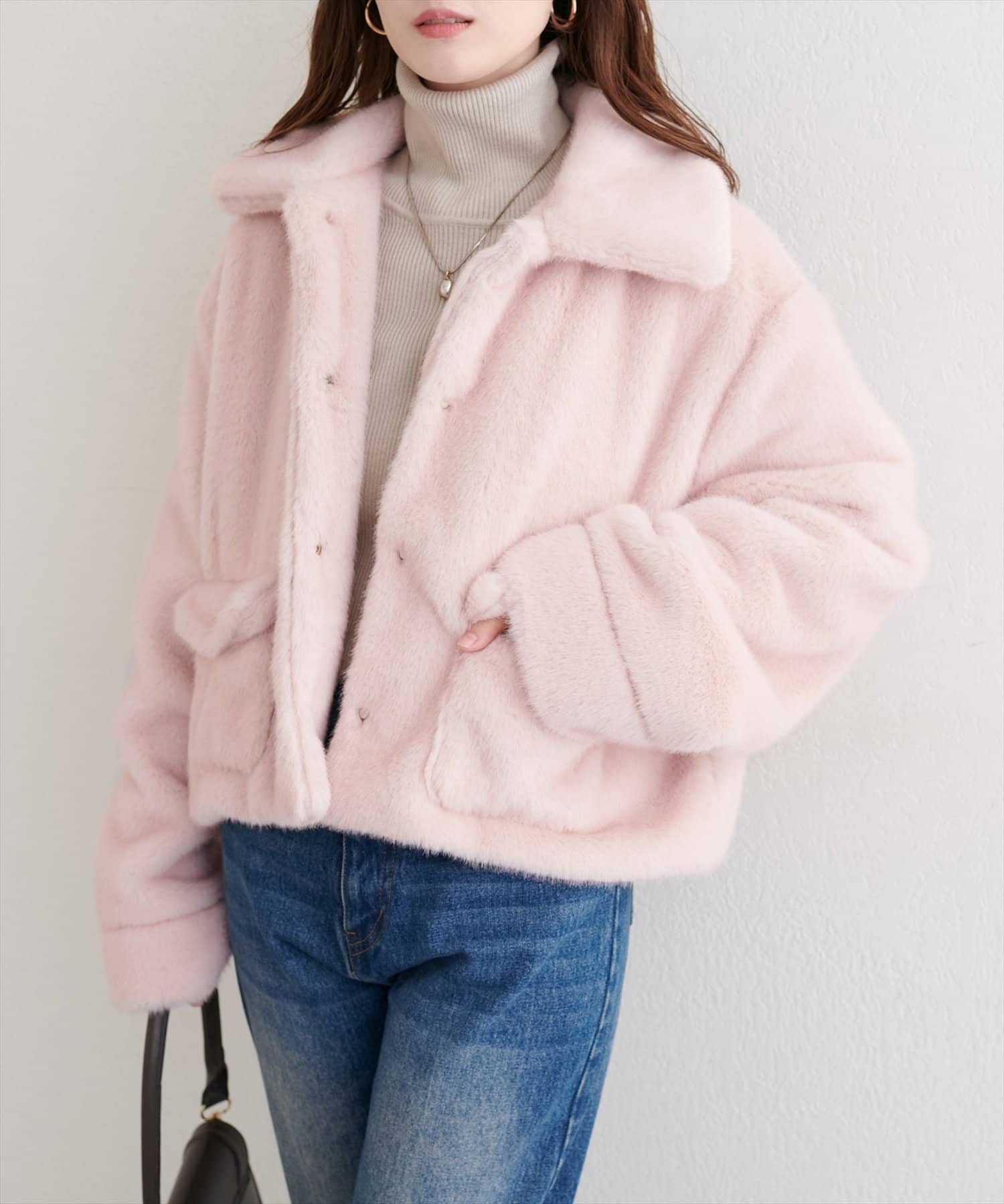 natural couture(ナチュラルクチュール) フェイクファーショートコート