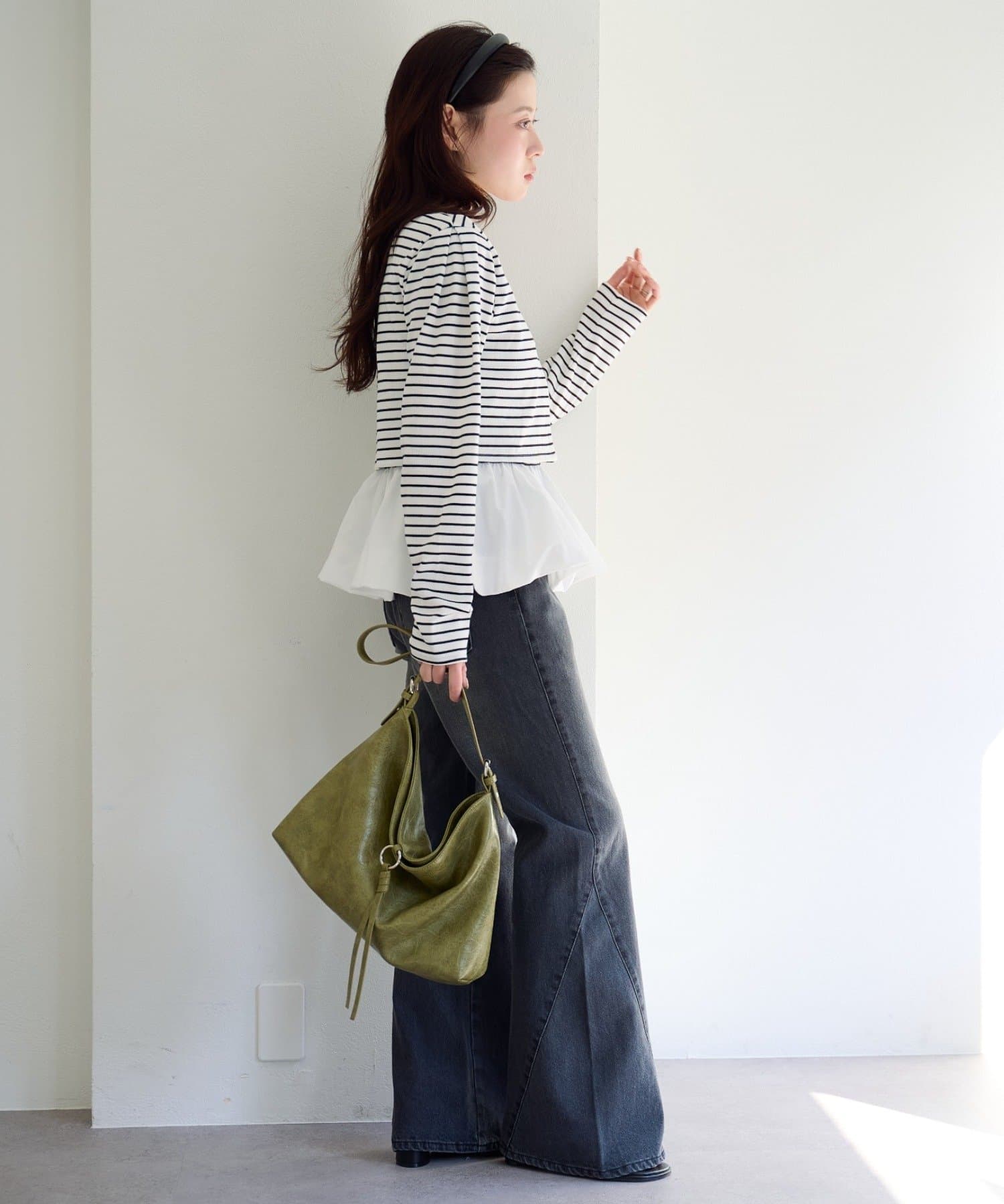 Kastane(カスタネ) 【2サイズ展開/低身長サイズ】フレアパネルデニム