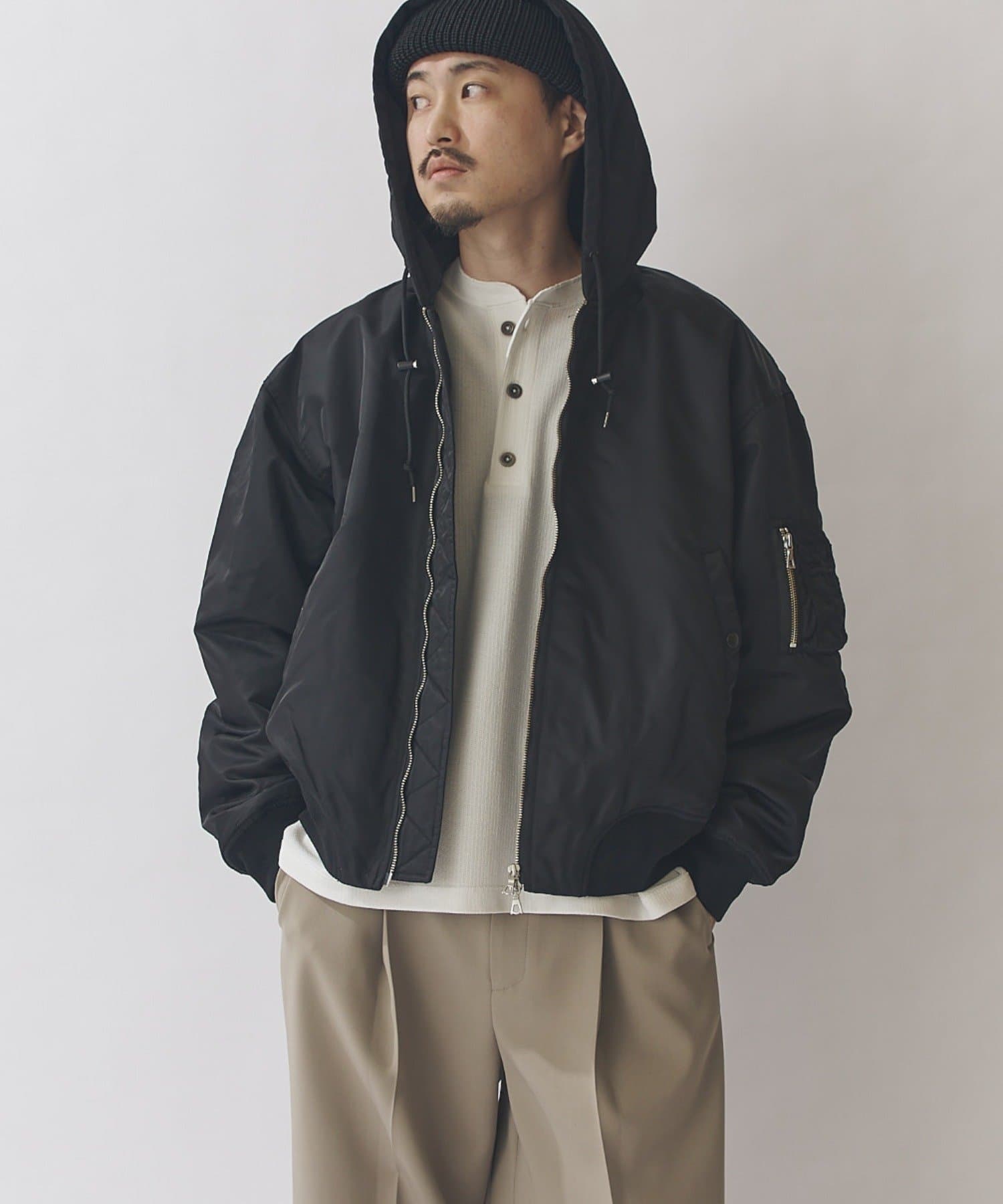 Lui's(ルイス) フーデッドボンバーブルゾン