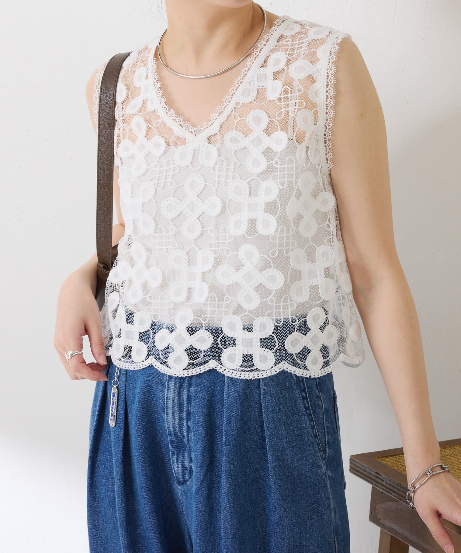 COLLAGE GALLARDAGALANTE(コラージュ ガリャルダガランテ) 【＋１アイテム】モチーフレース2WAYベスト