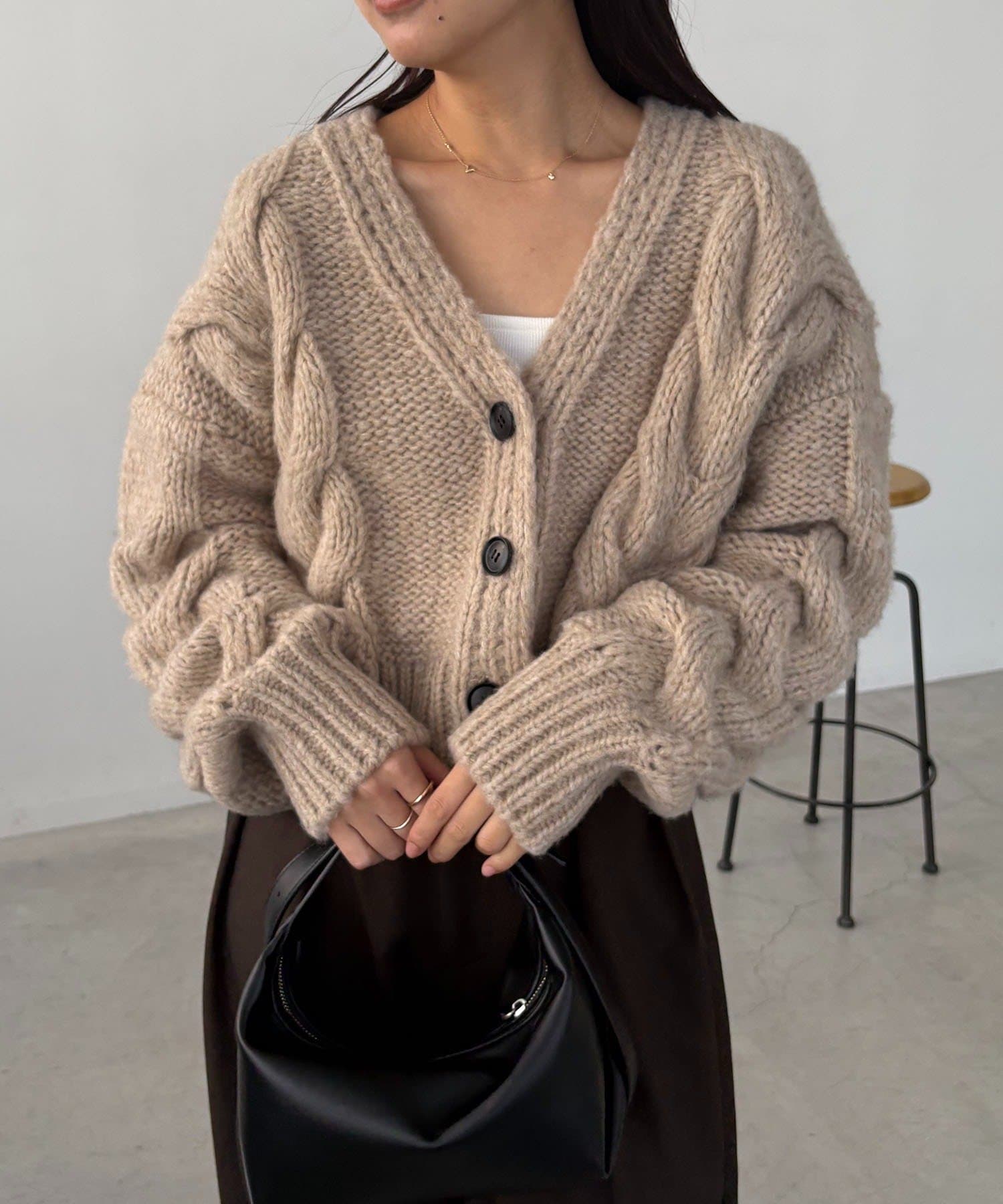 CAPRICIEUX LE'MAGE(カプリシュレマージュ) BIGケーブルカーディガン