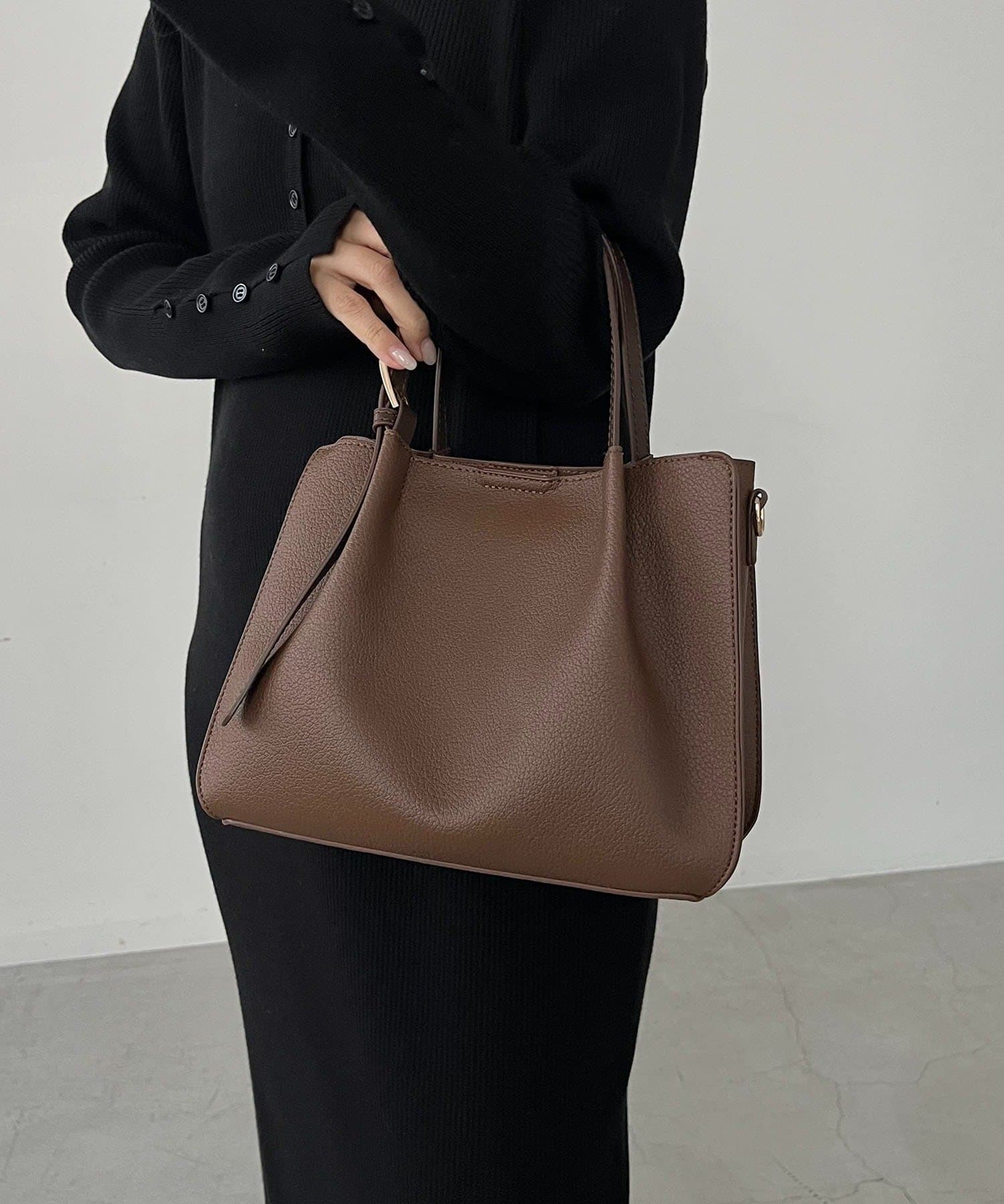 CAPRICIEUX LE'MAGE(カプリシュレマージュ) 【ミニバッグSET】2SETタックハンドルバッグ